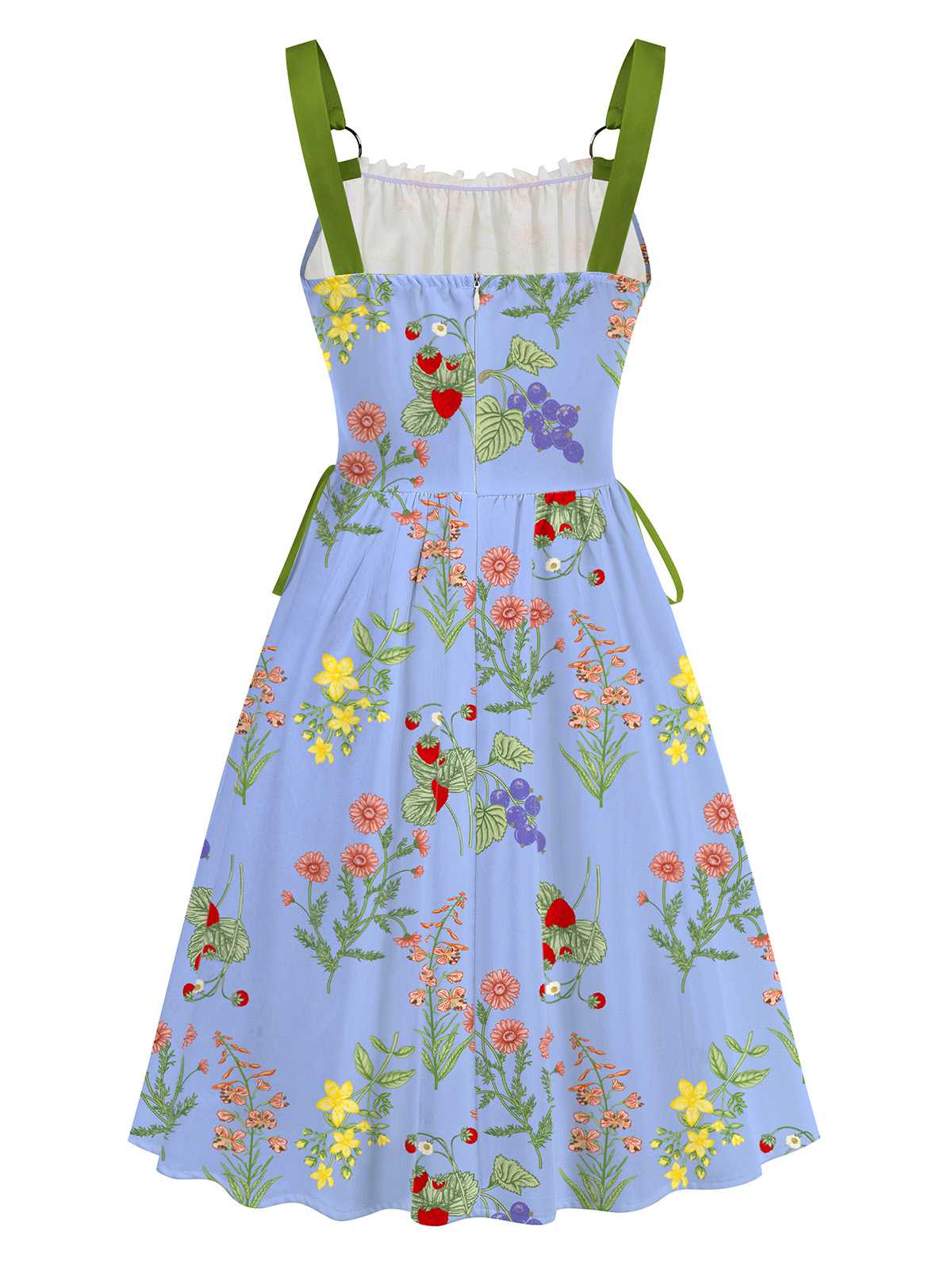 1950er Träger Blumen Schnürung Korsett Kleid - Image 7