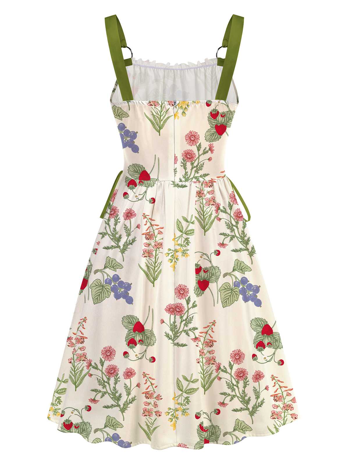 1950er Träger Blumen Schnürung Korsett Kleid - Image 9