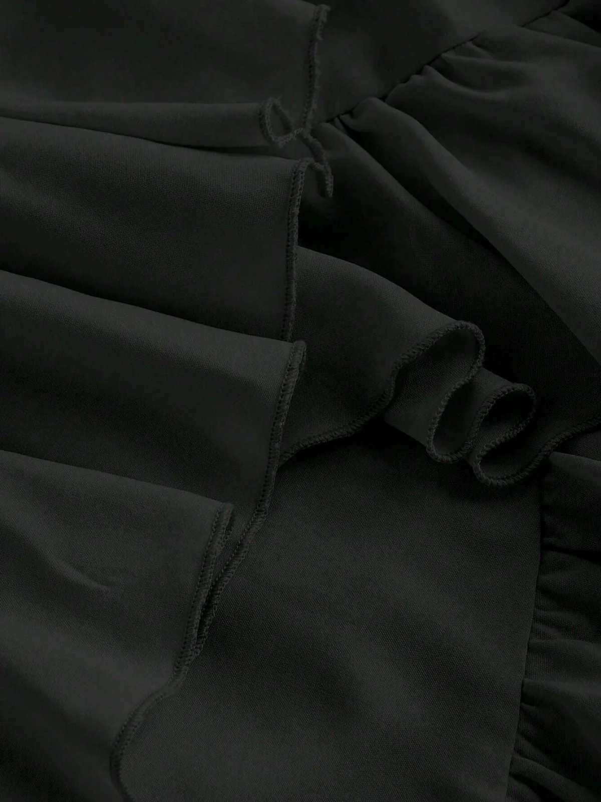 1950er Träger Gerafft Gestuft Rüschen Saum Kleid - Image 12