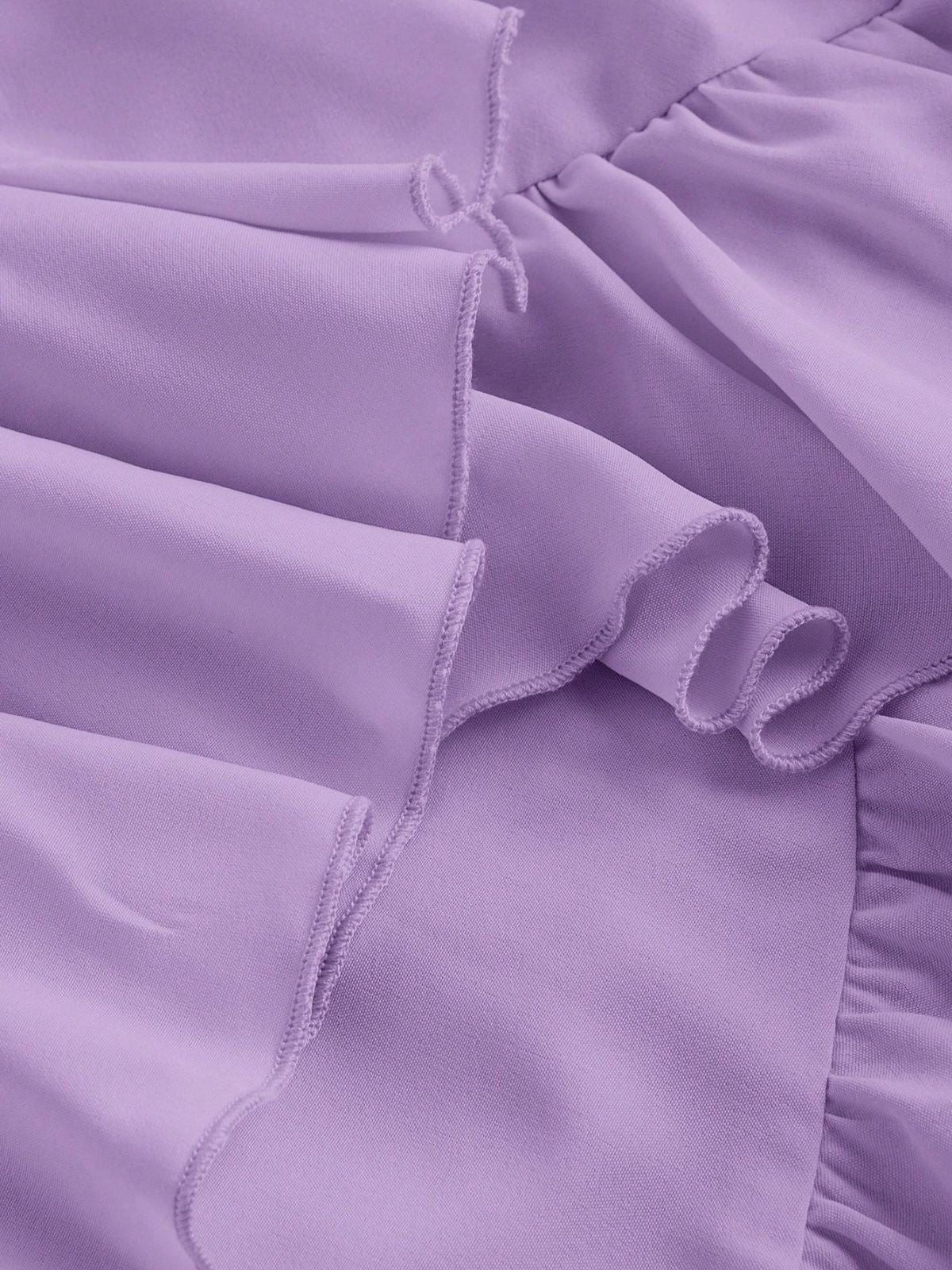 1950er Träger Gerafft Gestuft Rüschen Saum Kleid - Image 5