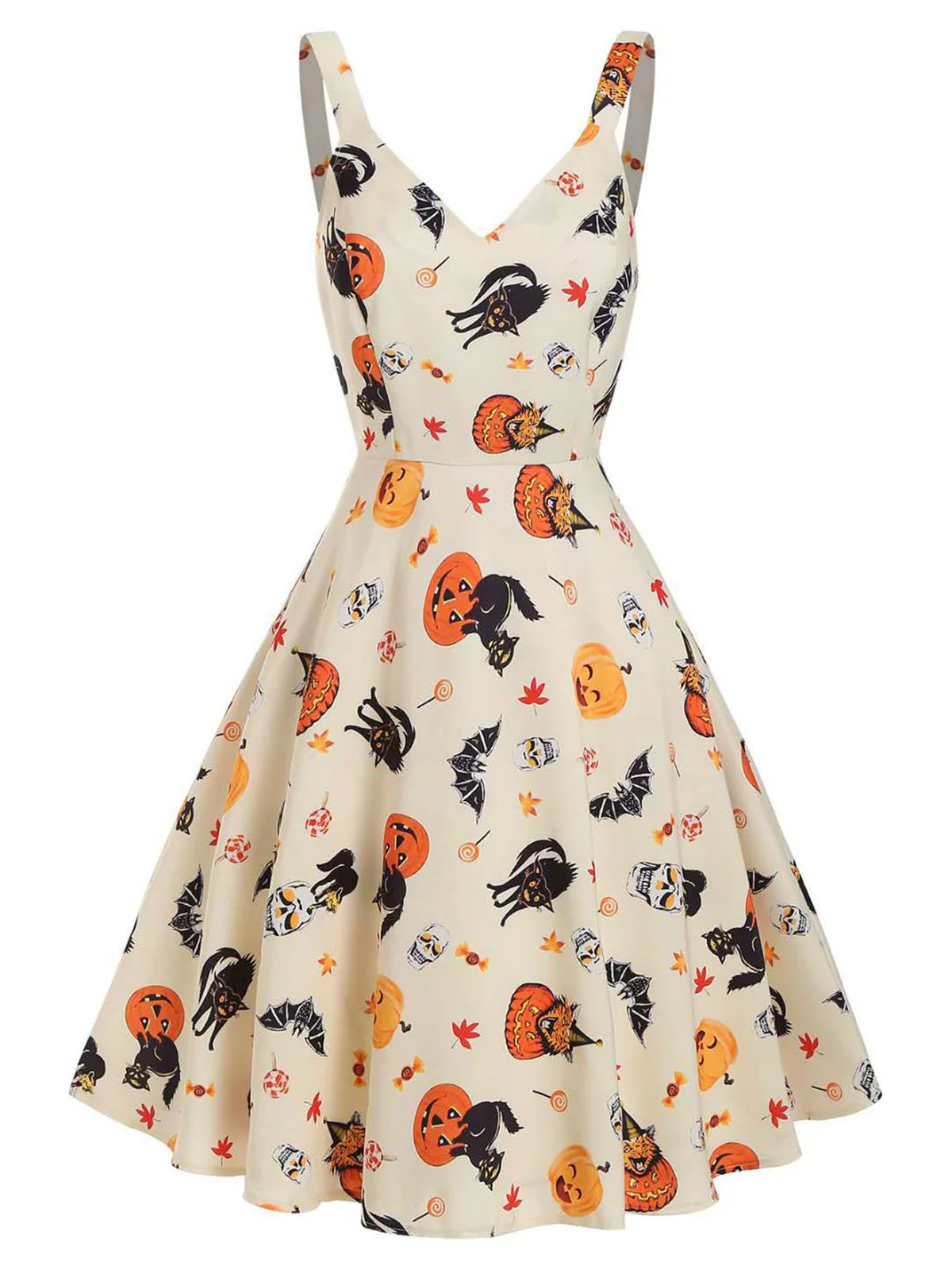 1950ER UMHÄNGE KÜRBIS HALLOWEEN KLEID - Image 6