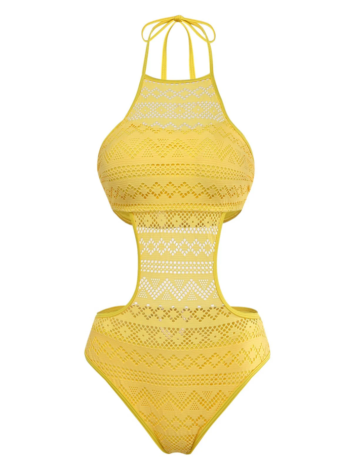 1950er Uni Halter Cut-Out Einteiliger Badeanzug - Image 8