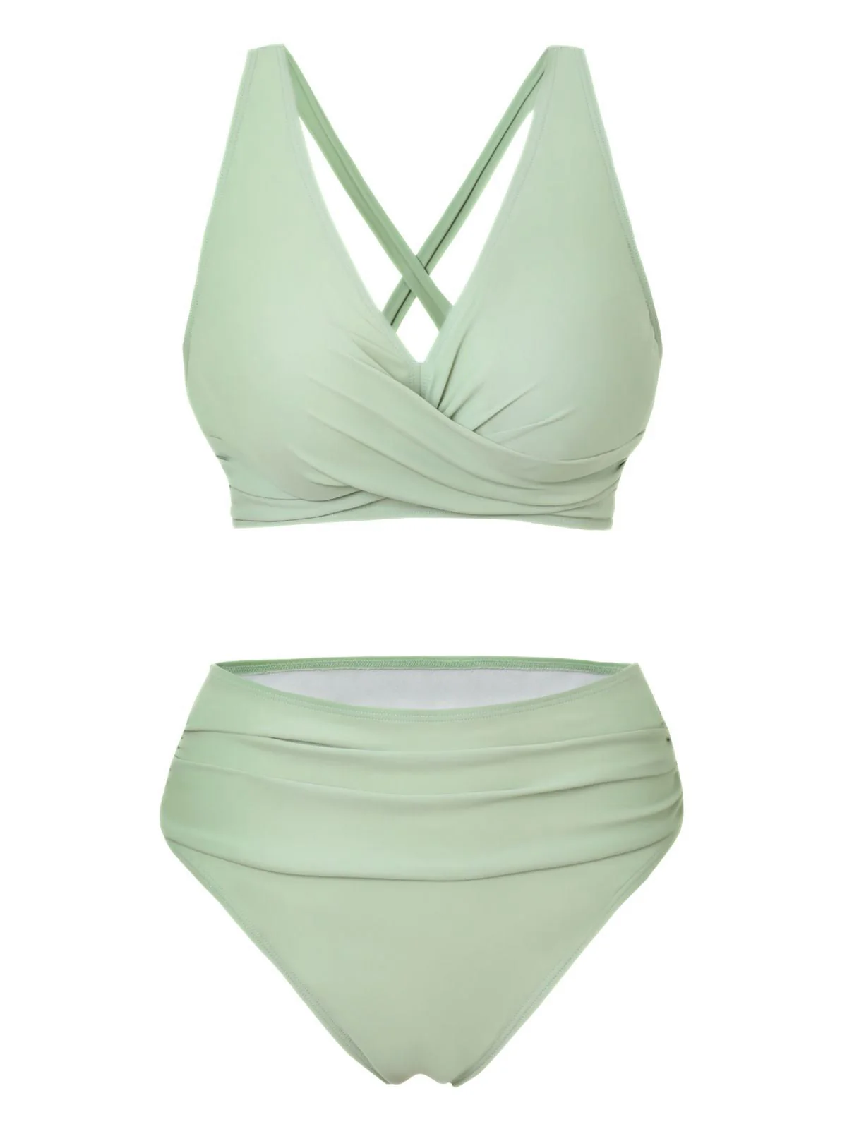 1950er Uni Wickel Überkreuzt Hohe Taille Bikini Set - Image 2