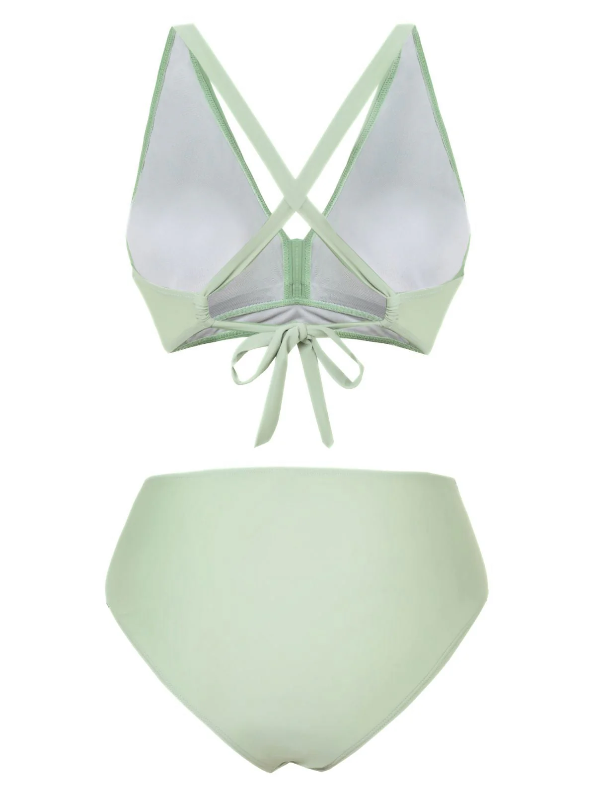 1950er Uni Wickel Überkreuzt Hohe Taille Bikini Set - Image 3