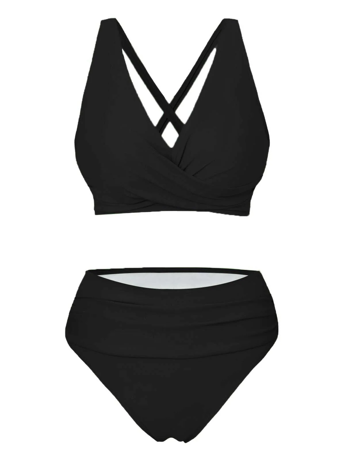 1950er Uni Wickel Überkreuzt Hohe Taille Bikini Set - Image 7