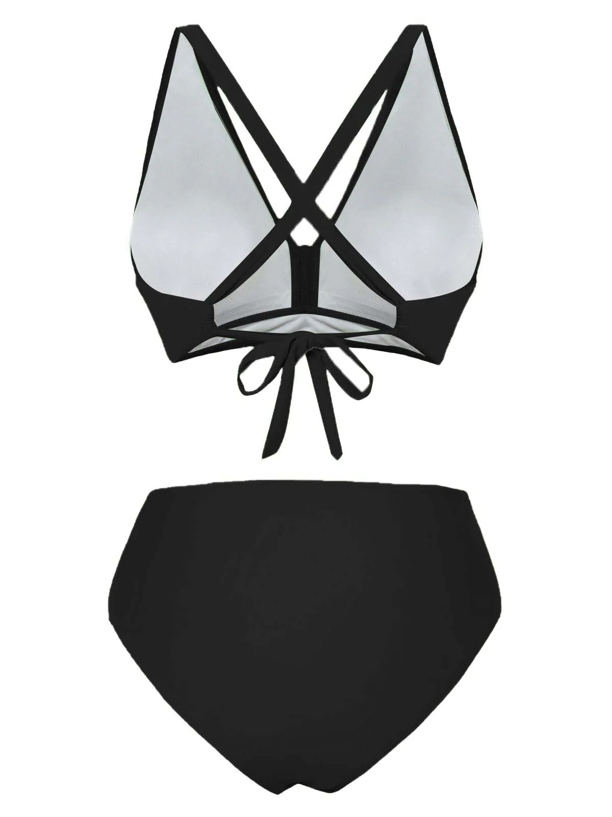 1950er Uni Wickel Überkreuzt Hohe Taille Bikini Set - Image 8