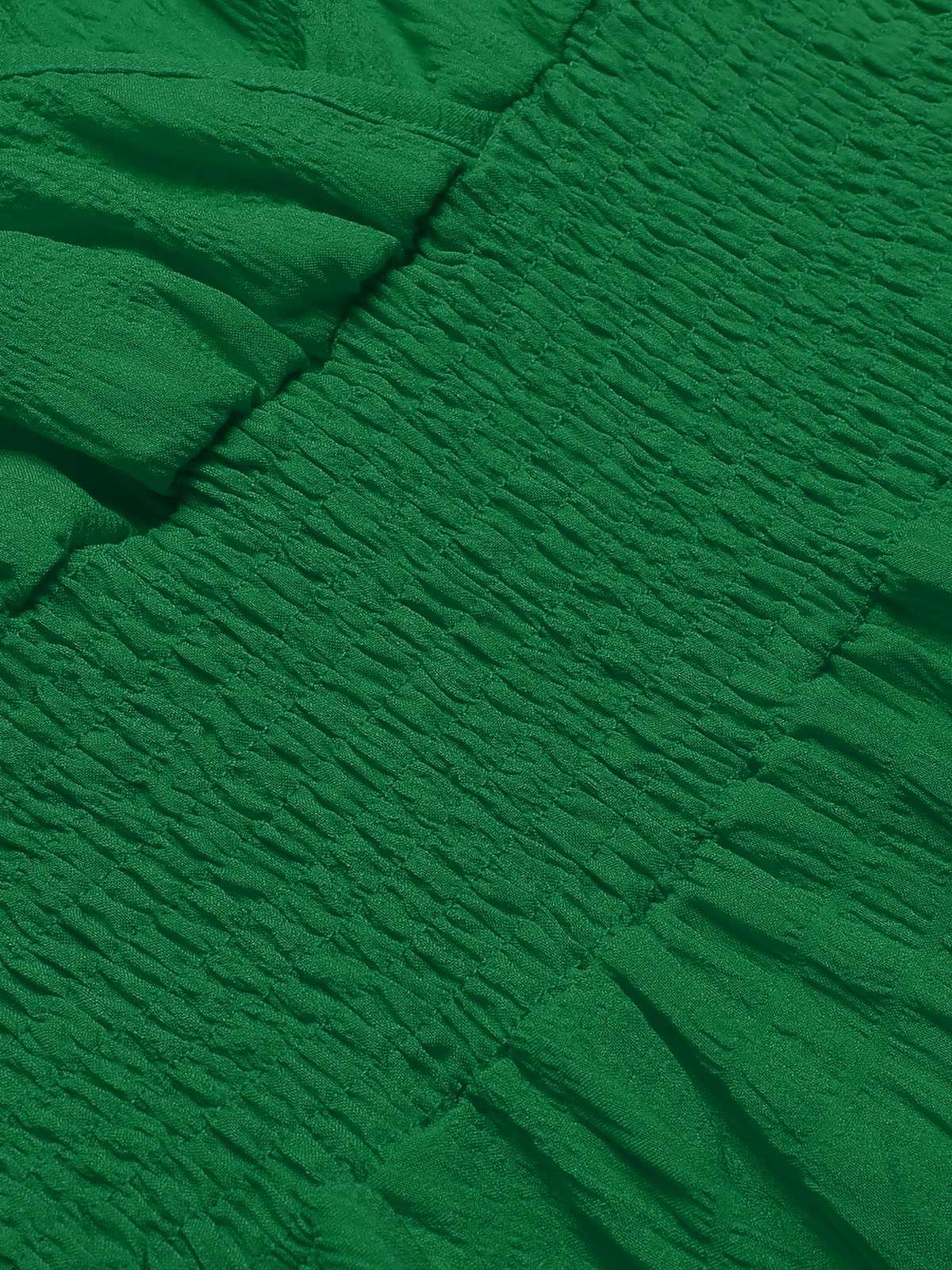 1950er V-Ausschnitt Gesmokt Rüsches Ärmellos Kleid - Image 4