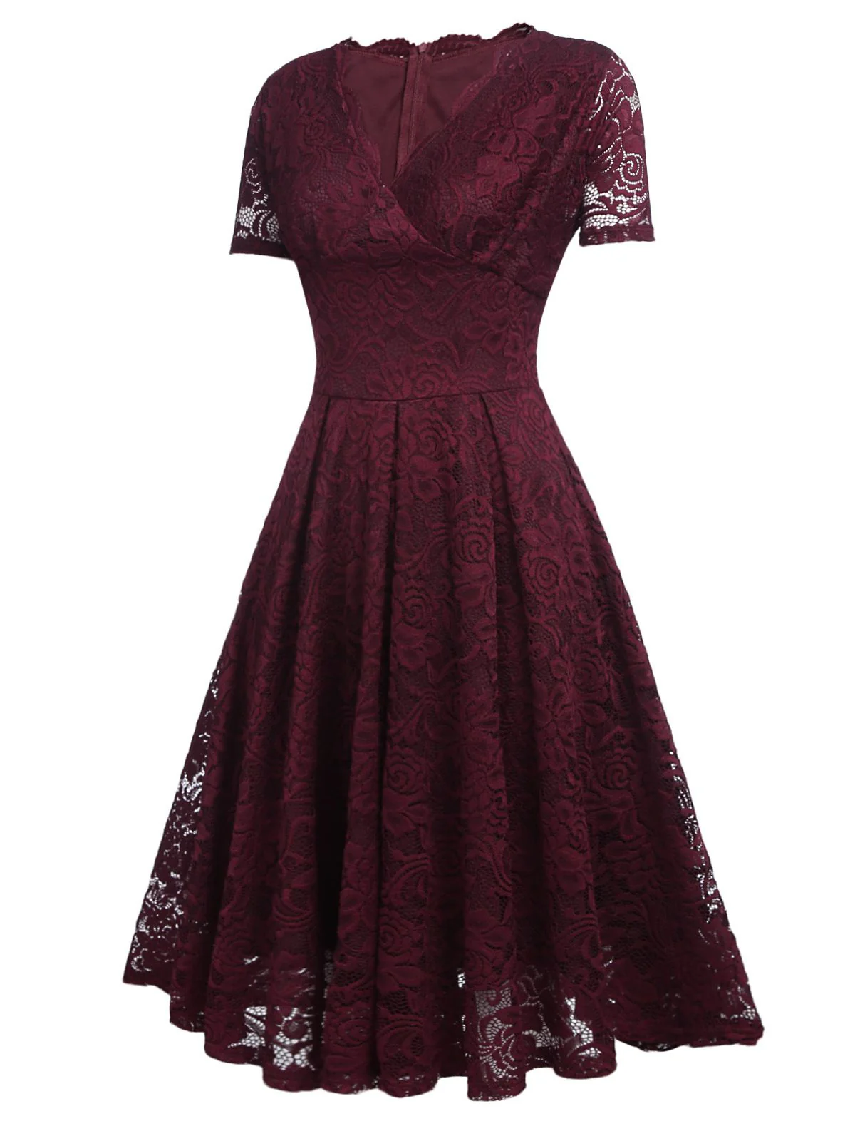 1950ER V-AUSSCHNITT SPITZEN SWING KLEID - Image 3