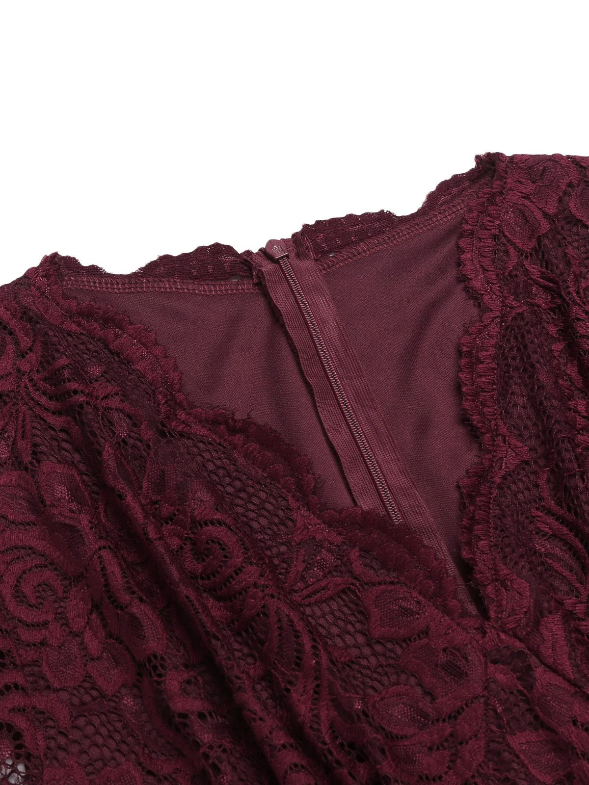 1950ER V-AUSSCHNITT SPITZEN SWING KLEID - Image 4