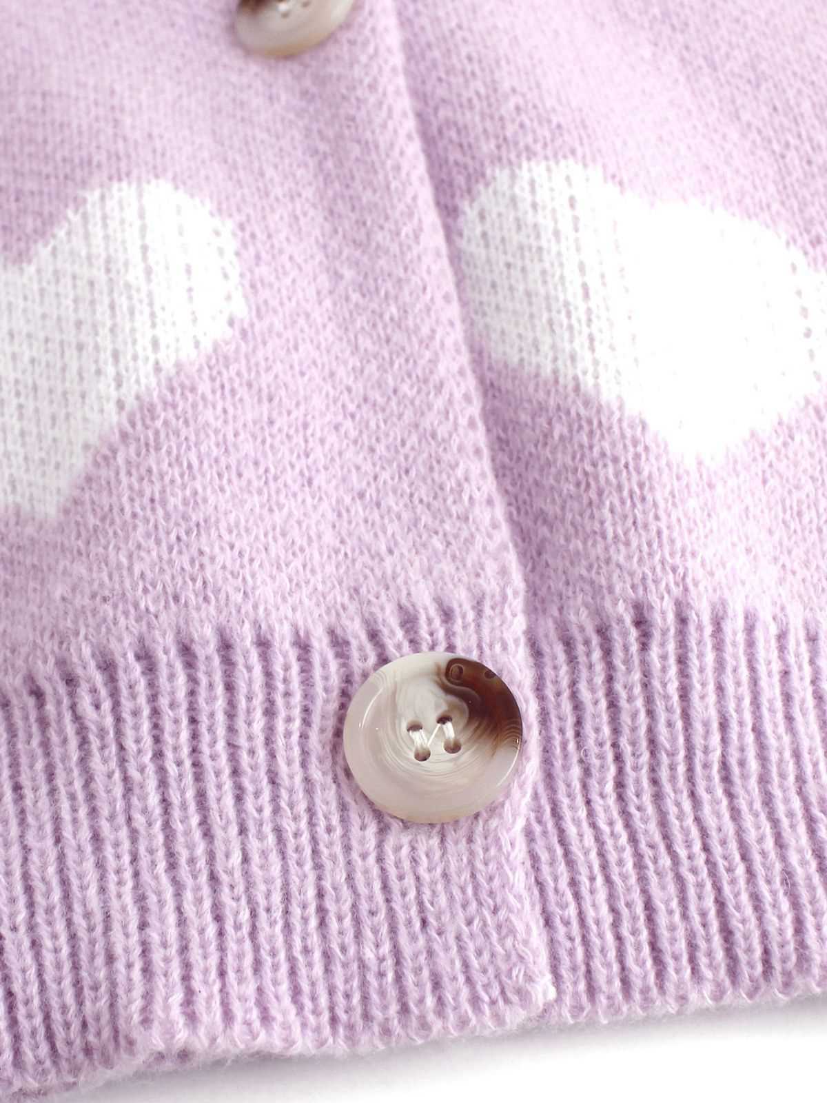1950er Valentinstag Herz Drucken Stricken Strickjacke - Image 14
