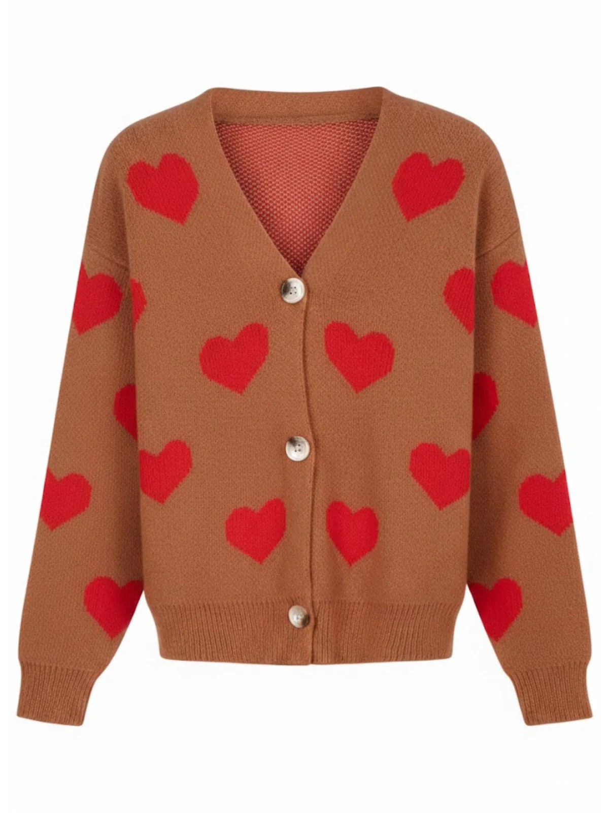1950er Valentinstag Herz Drucken Stricken Strickjacke - Image 16