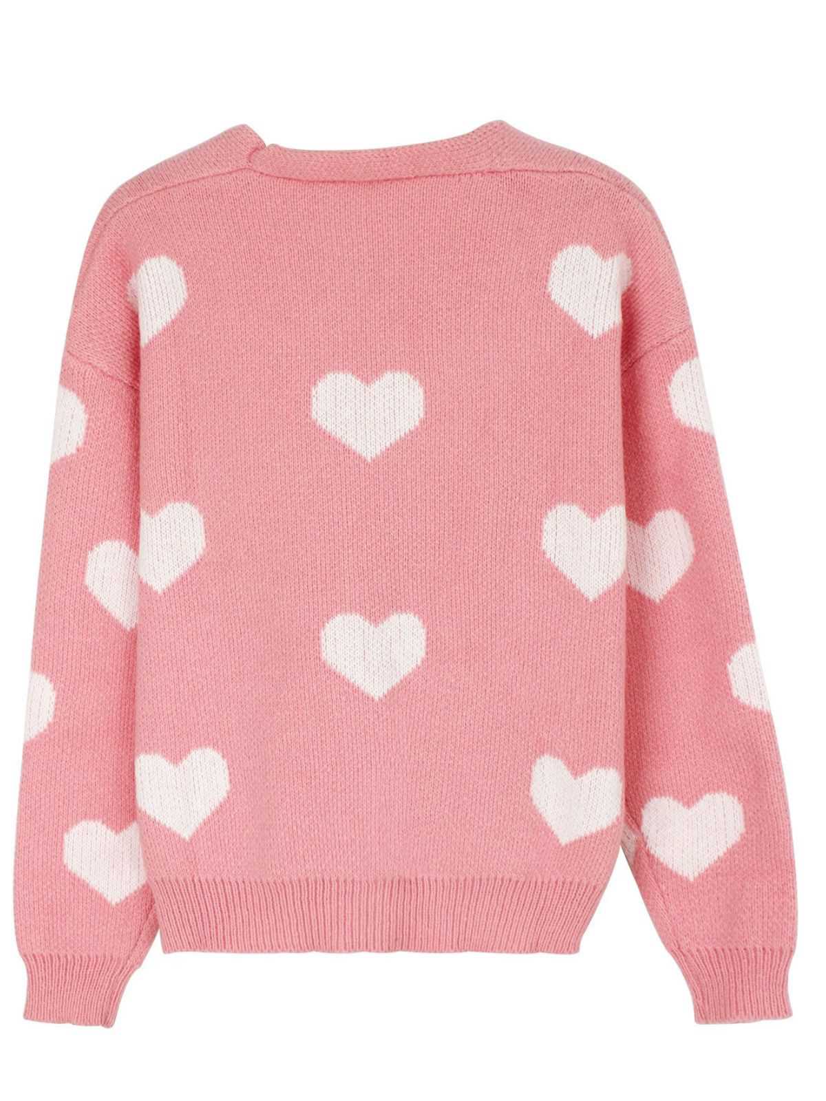 1950er Valentinstag Herz Drucken Stricken Strickjacke - Image 2