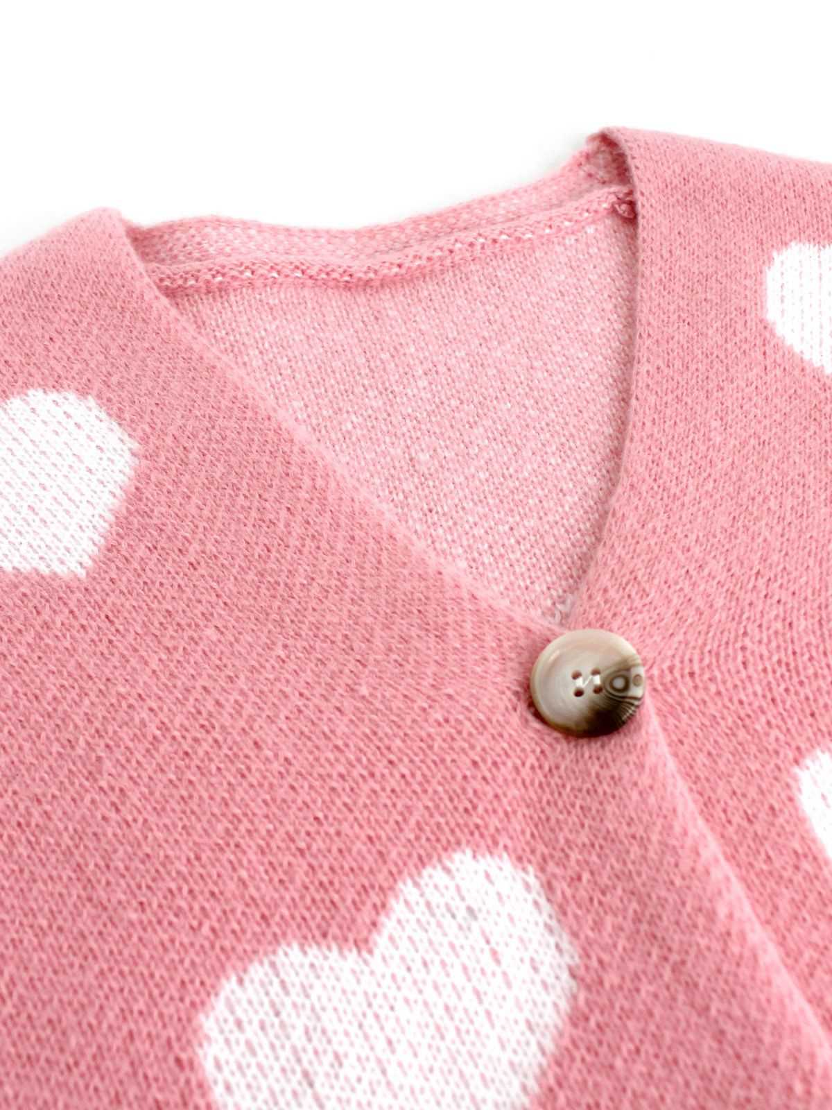 1950er Valentinstag Herz Drucken Stricken Strickjacke - Image 3