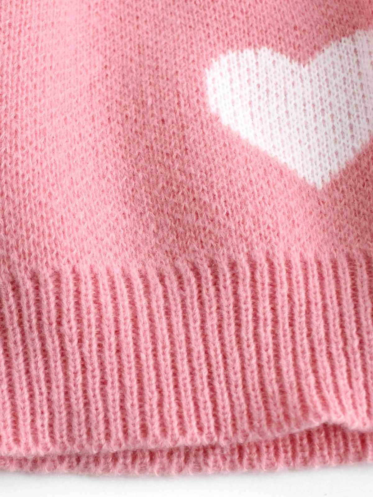 1950er Valentinstag Herz Drucken Stricken Strickjacke - Image 5