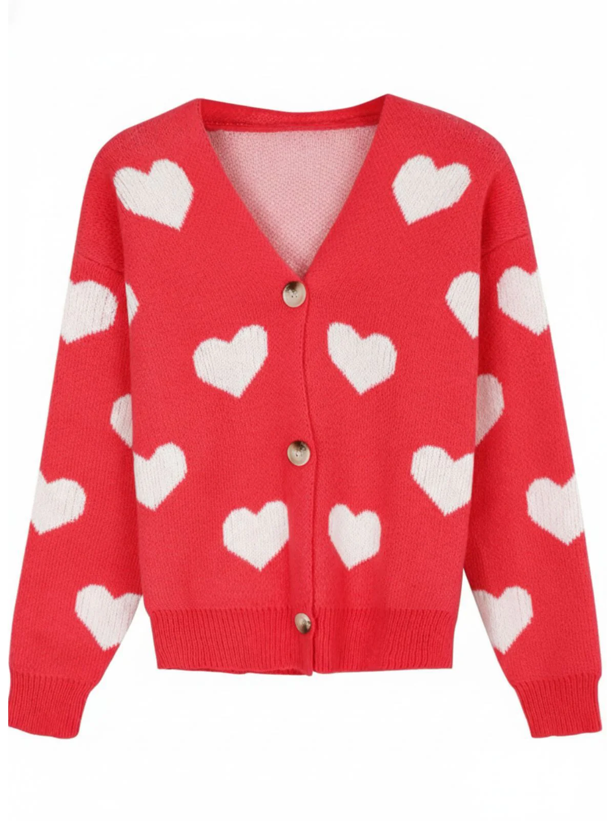 1950er Valentinstag Herz Drucken Stricken Strickjacke - Image 6