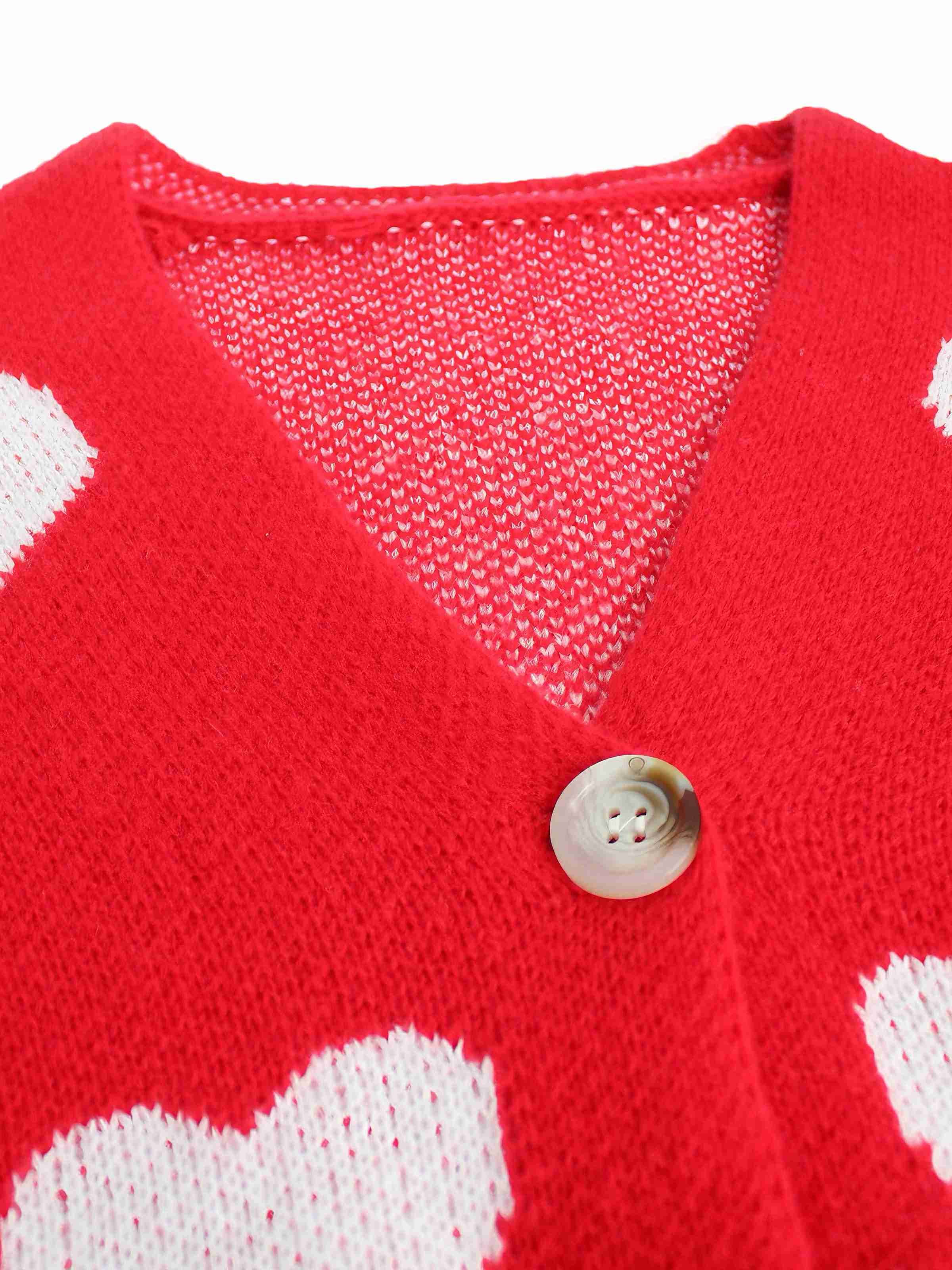 1950er Valentinstag Herz Drucken Stricken Strickjacke - Image 8