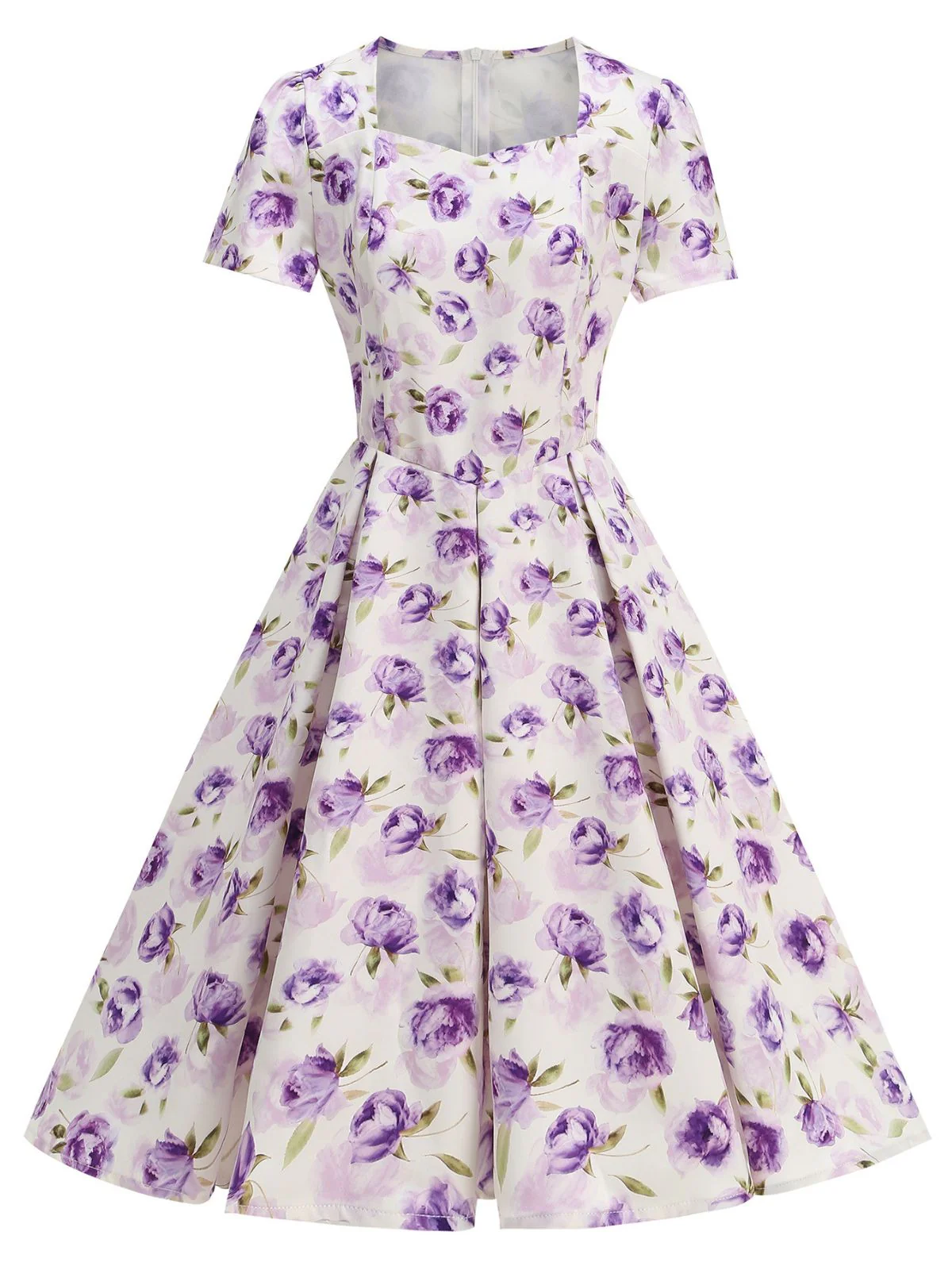 1950er Vintage Blumen Swing Kleid - Image 11