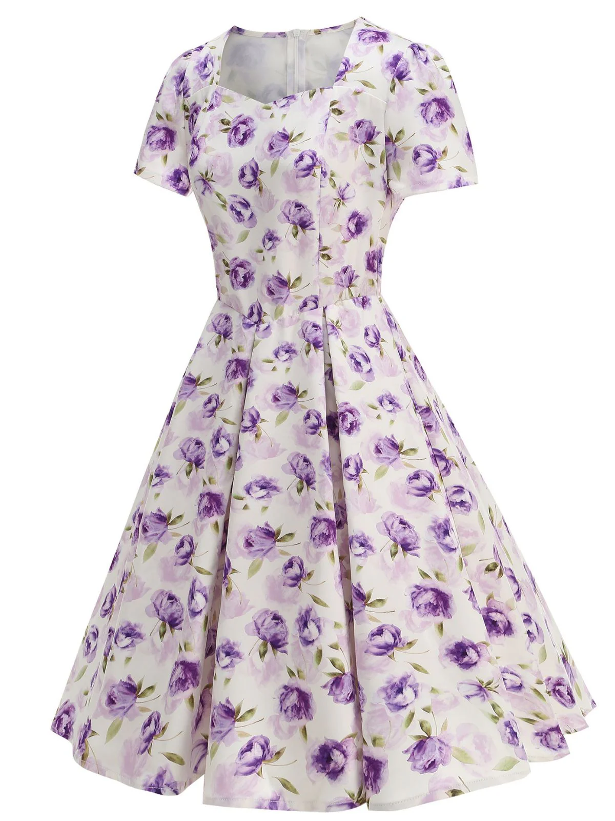 1950er Vintage Blumen Swing Kleid - Image 12