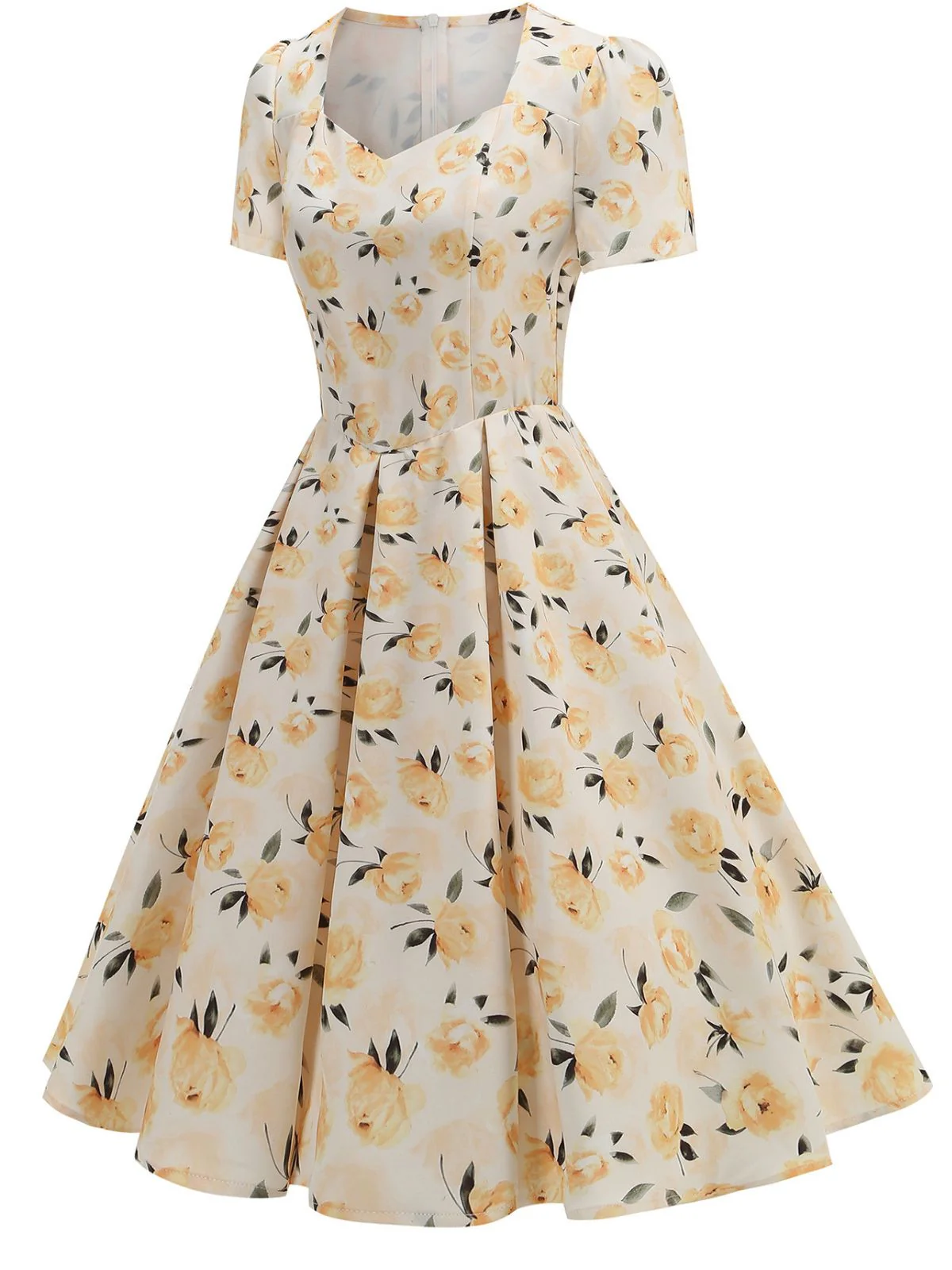 1950er Vintage Blumen Swing Kleid - Image 2