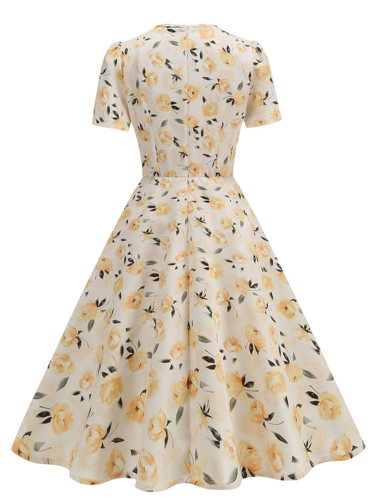 1950er Vintage Blumen Swing Kleid - Image 3