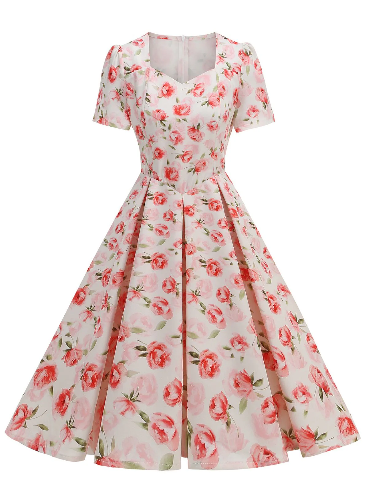 1950er Vintage Blumen Swing Kleid - Image 6