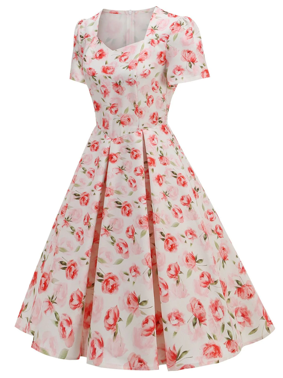 1950er Vintage Blumen Swing Kleid - Image 7