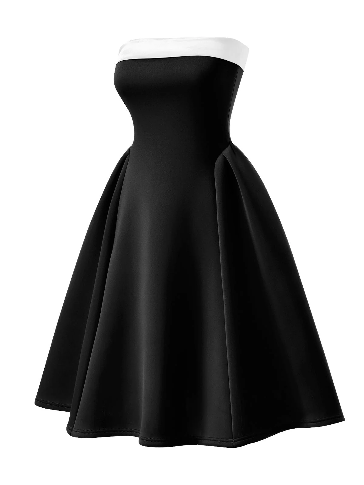 1950er Vintage Farbblock Bandeau Swing Kleid - Image 6