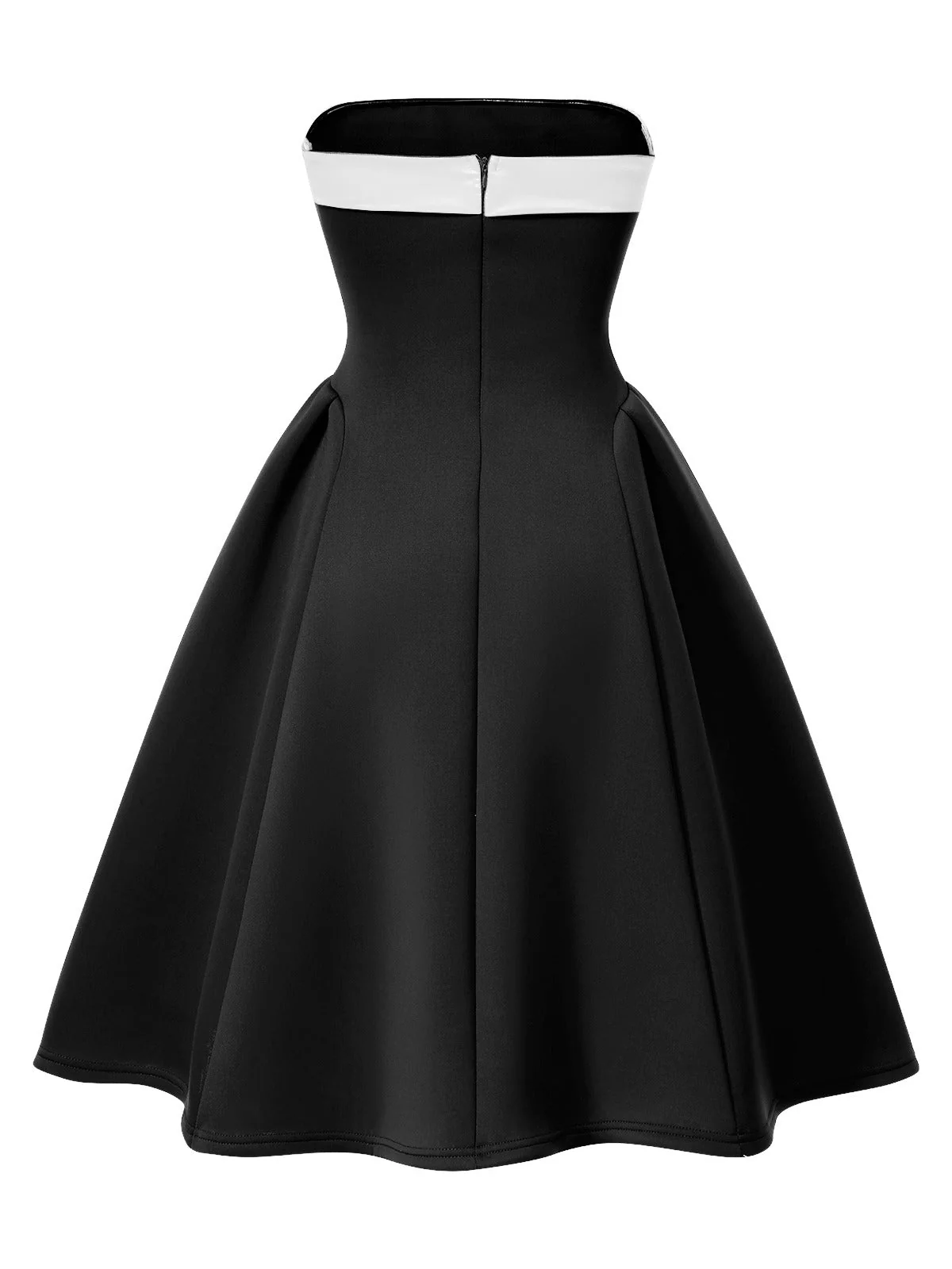 1950er Vintage Farbblock Bandeau Swing Kleid - Image 7