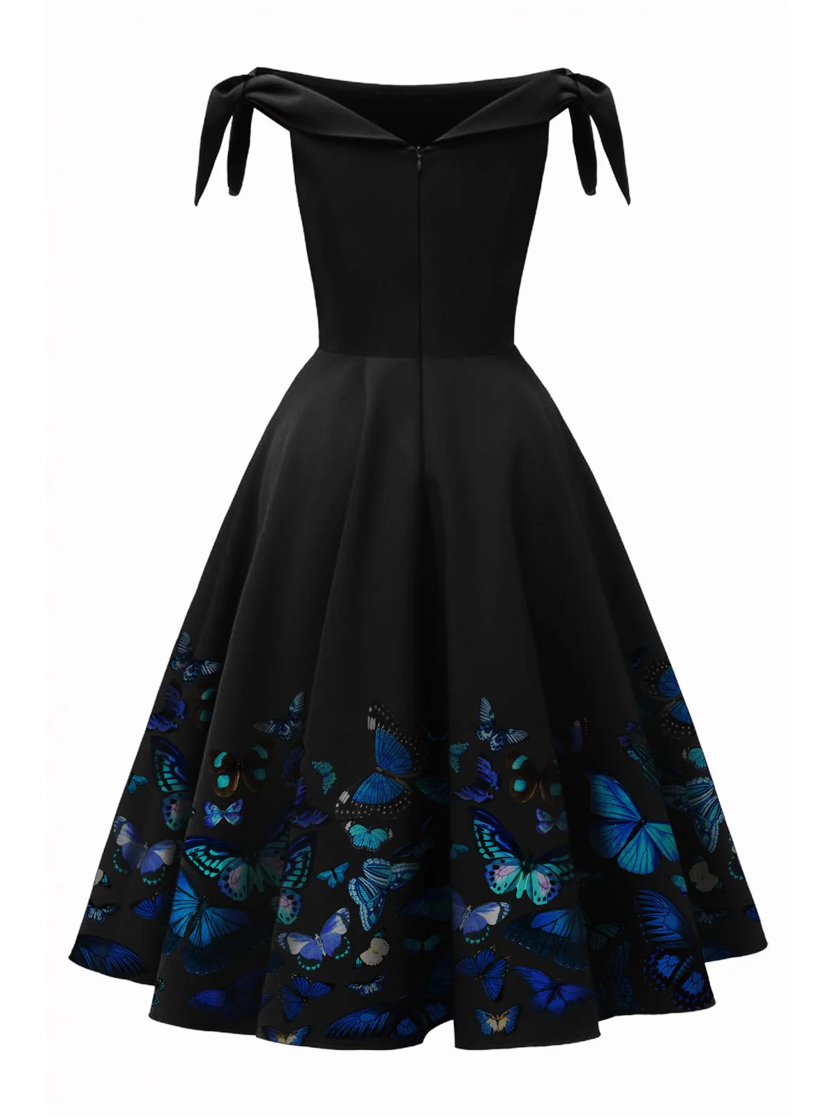 1950ER VINTAGE SCHULTERFREI SCHMETTERLING KLEID - Image 4