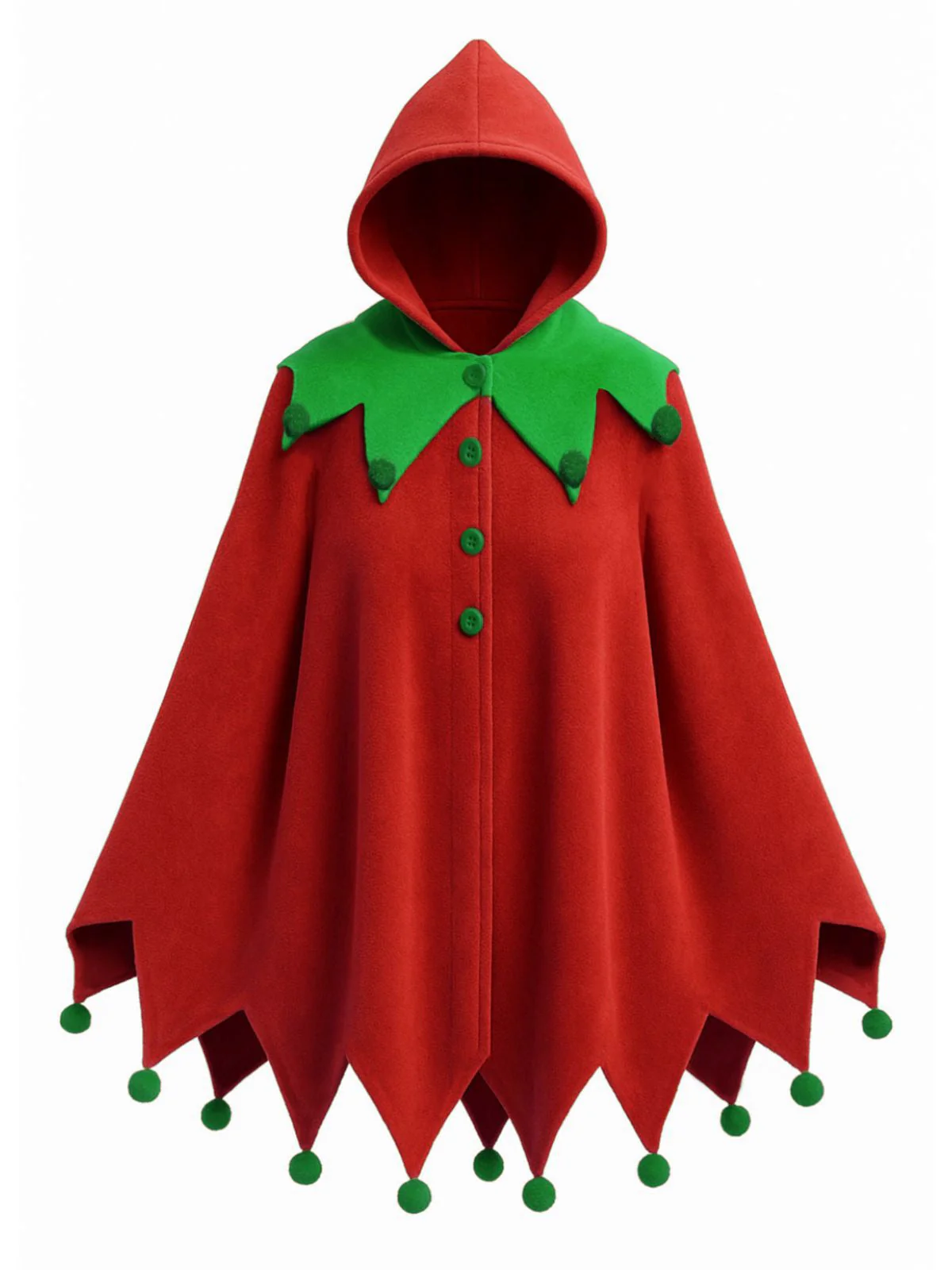 1950er Weihnachten Bommel Kapuzen Umhang - Image 2