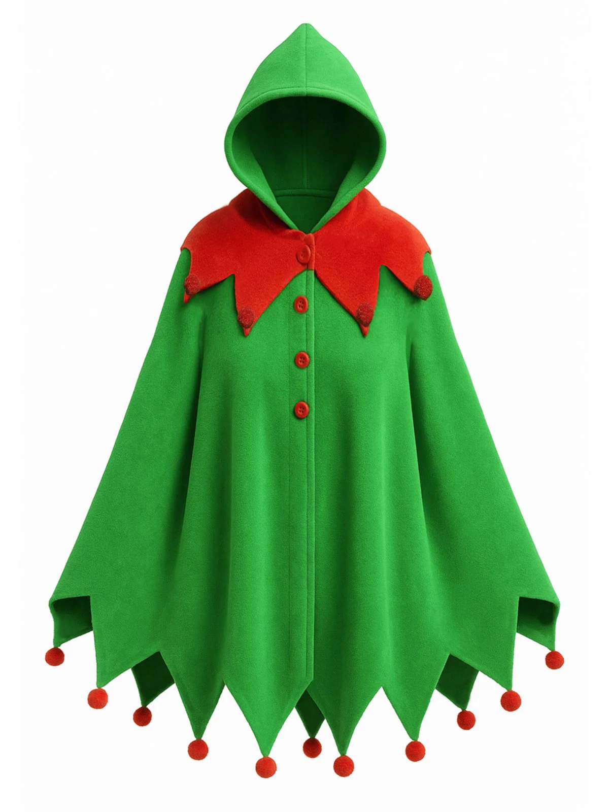1950er Weihnachten Bommel Kapuzen Umhang - Image 3