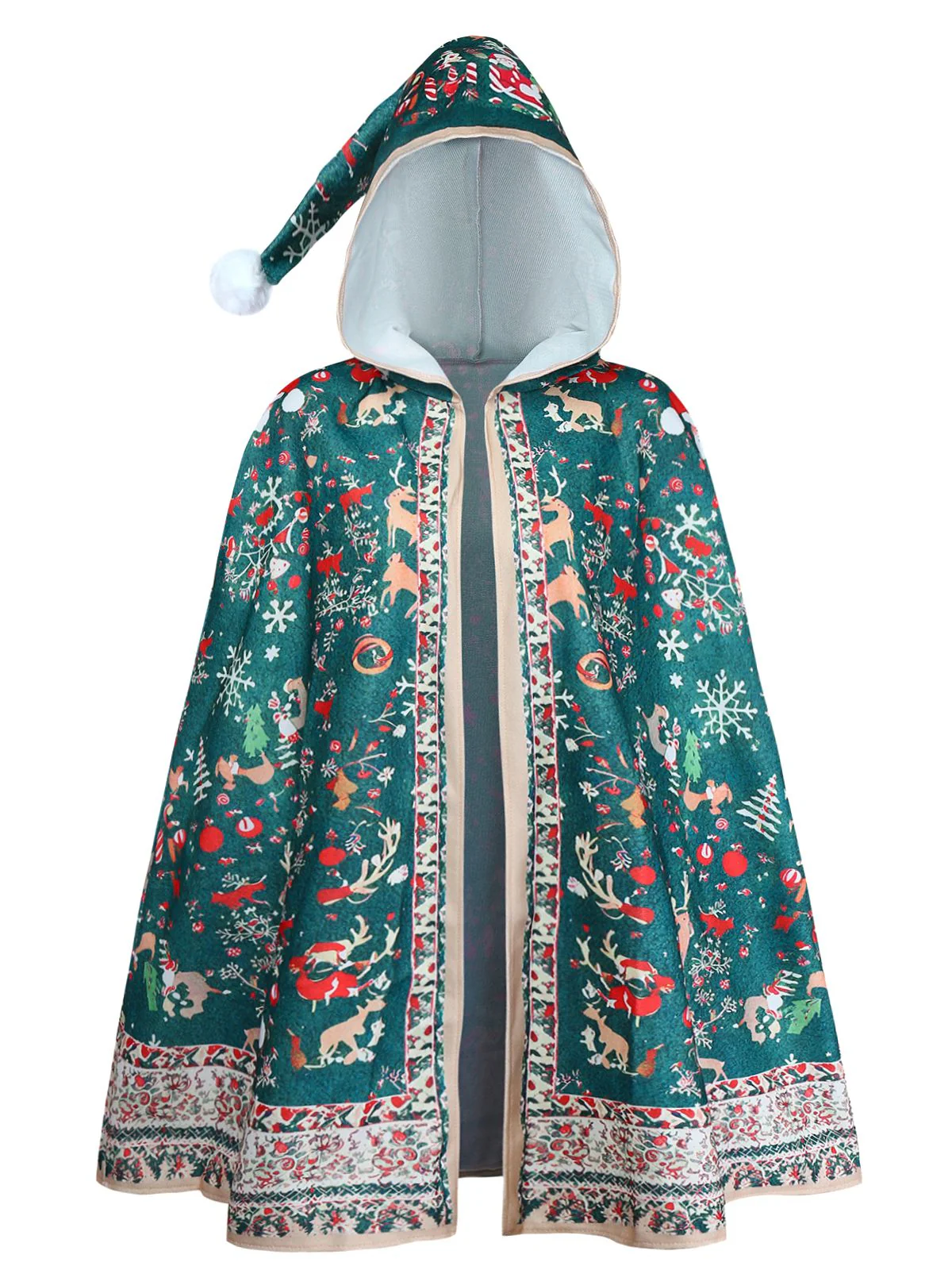 1950er Weihnachten Hooded Cape Mantel - Image 2