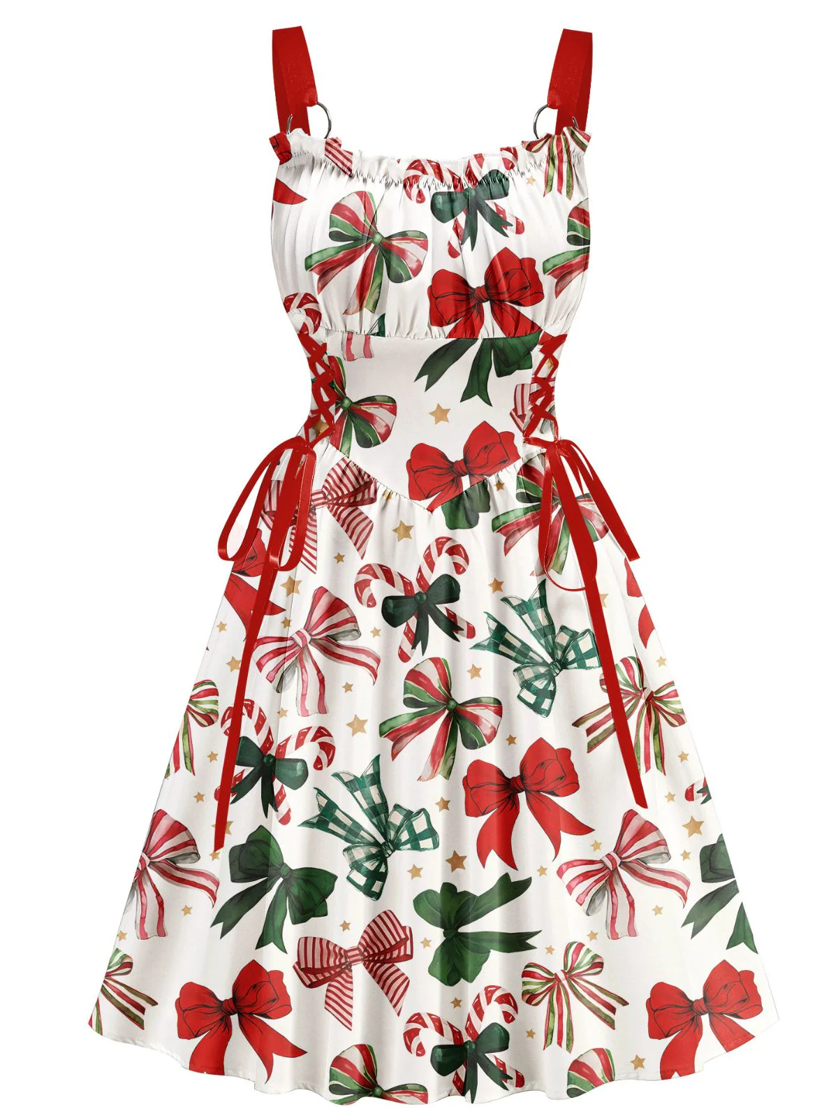 1950er Weihnachten Ornament Schnürung Kleid - Image 5