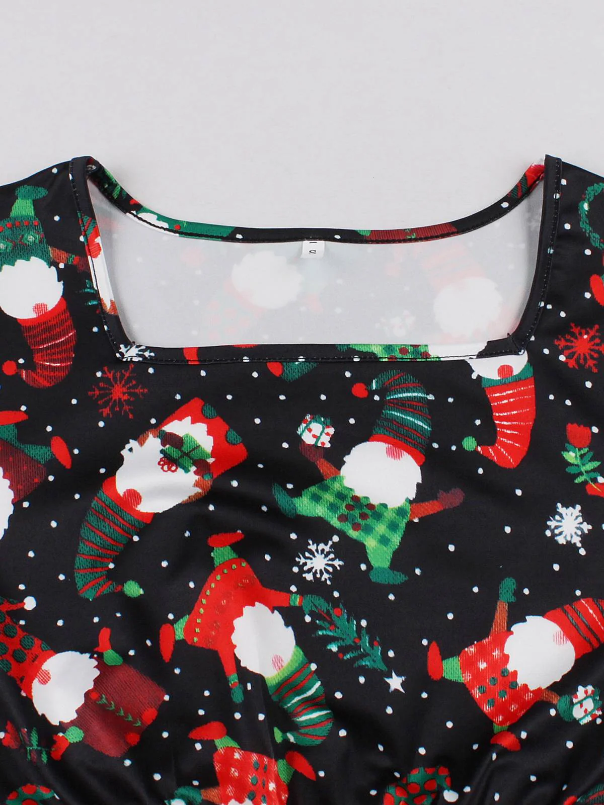 1950er Weihnachten Quadratischer Kragen Kleid - Image 3