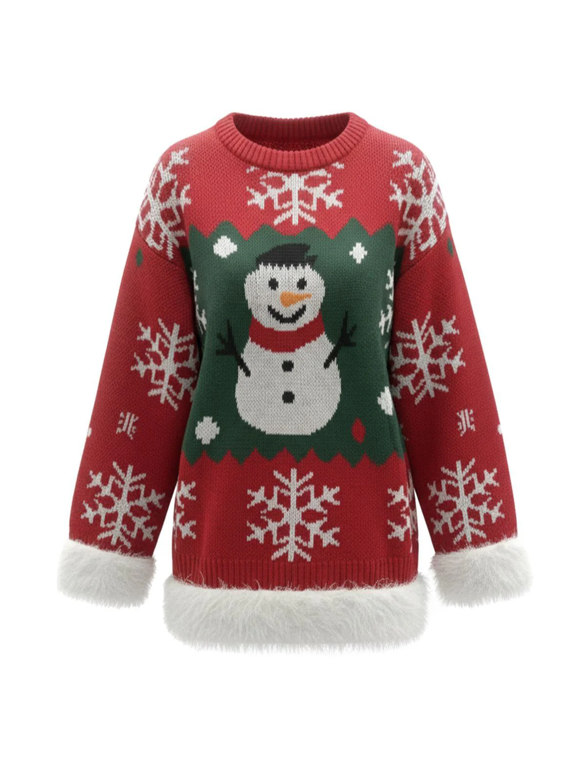 1950er Weihnachten Schneemann Plüschbesatz Pullover - Image 2