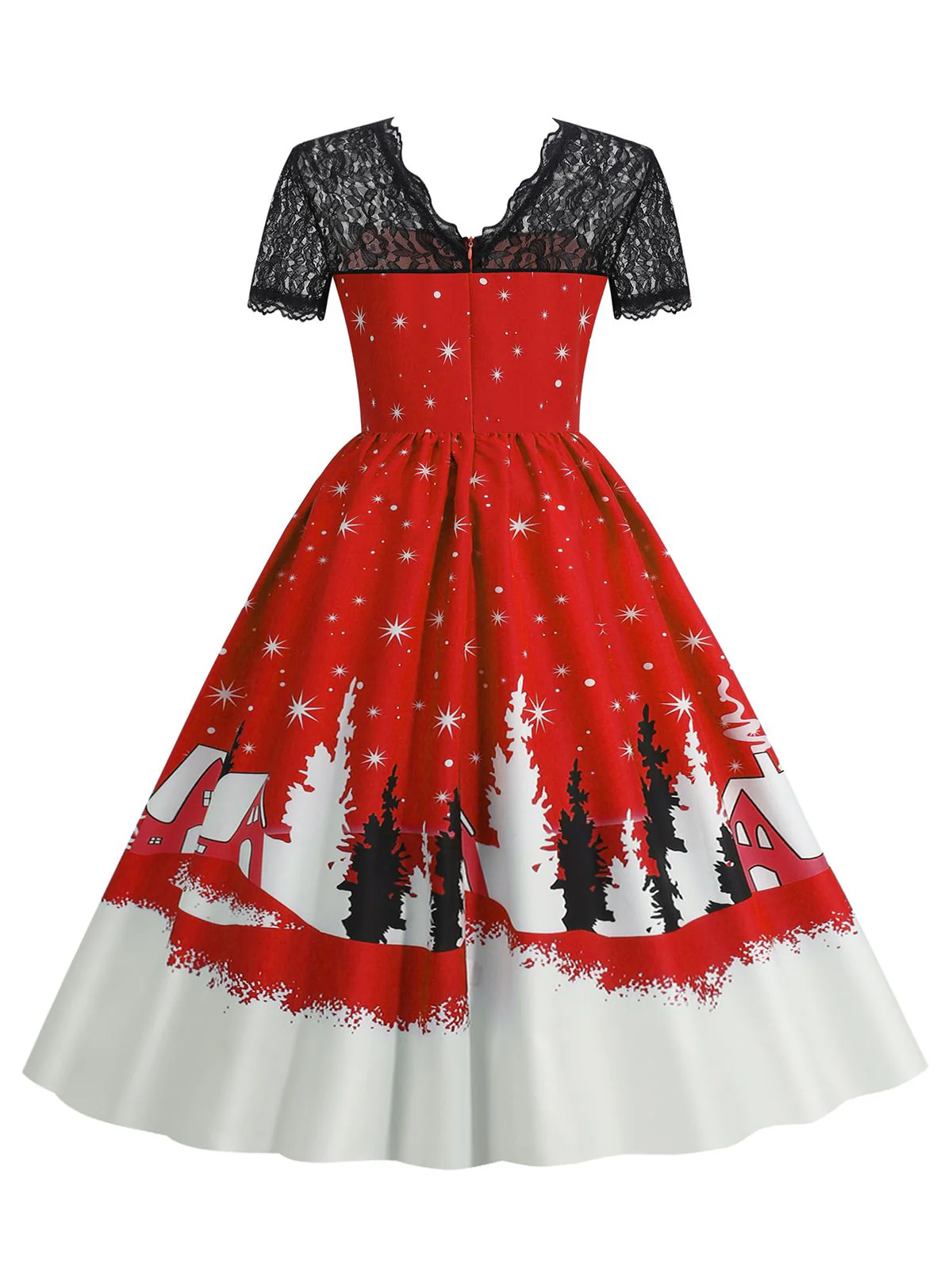 1950er Weihnachten Spitze Swing Kleid - Image 3