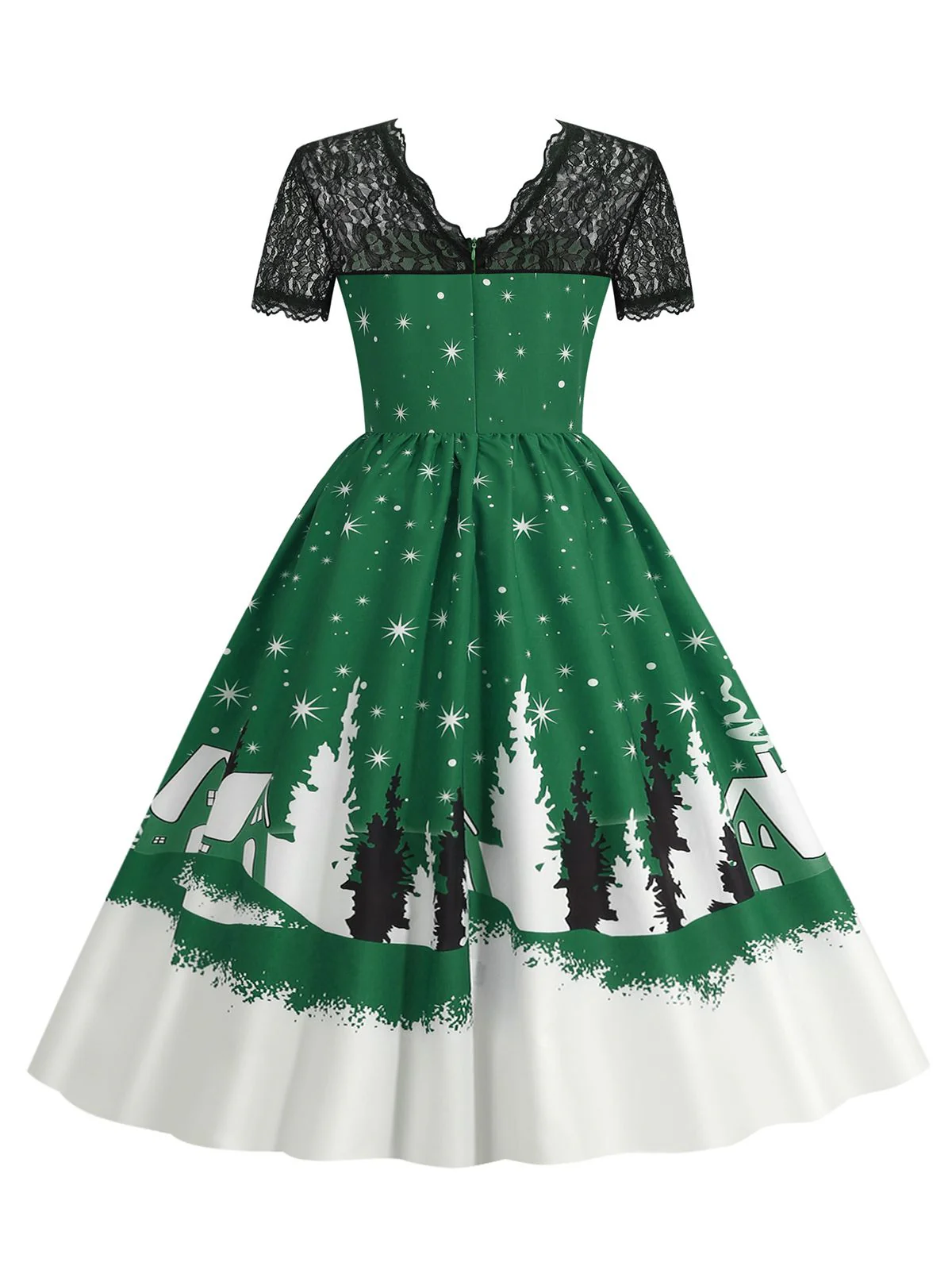1950er Weihnachten Spitze Swing Kleid - Image 7