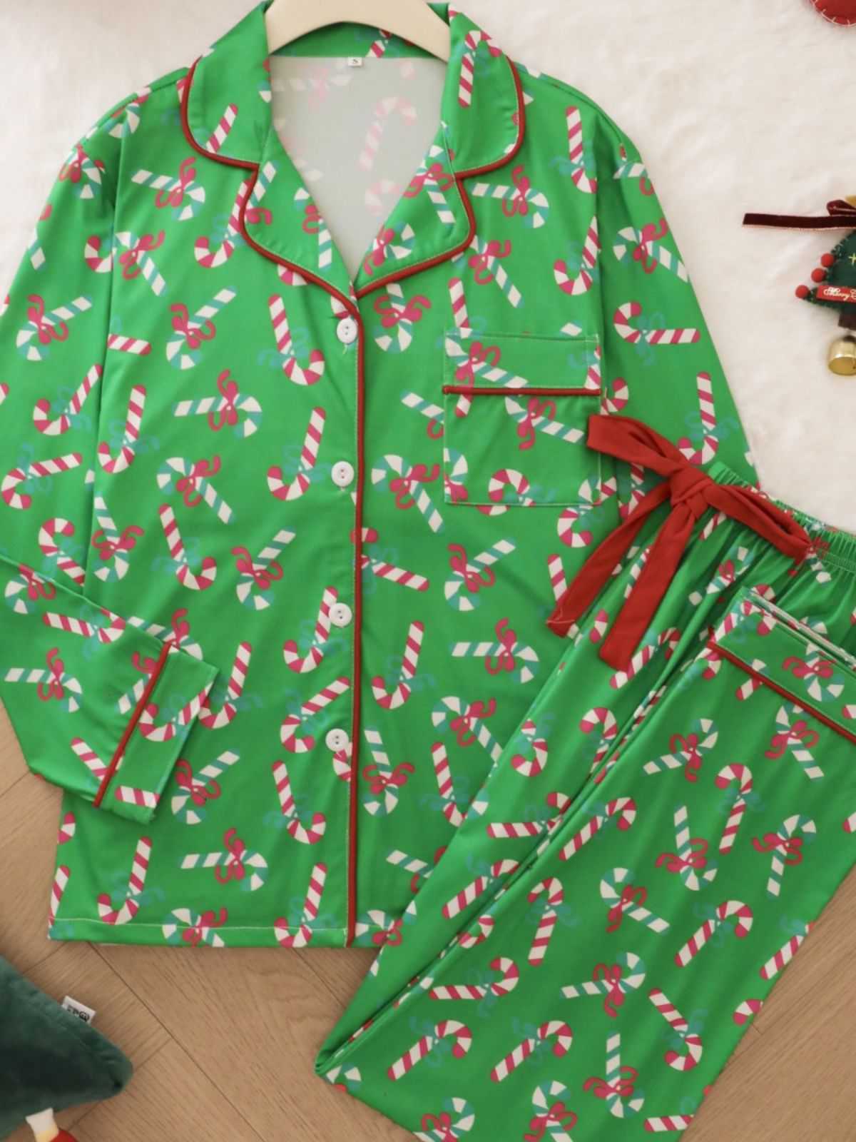 1950er Weihnachten Zuckerstange Pyjama-Set - Image 10