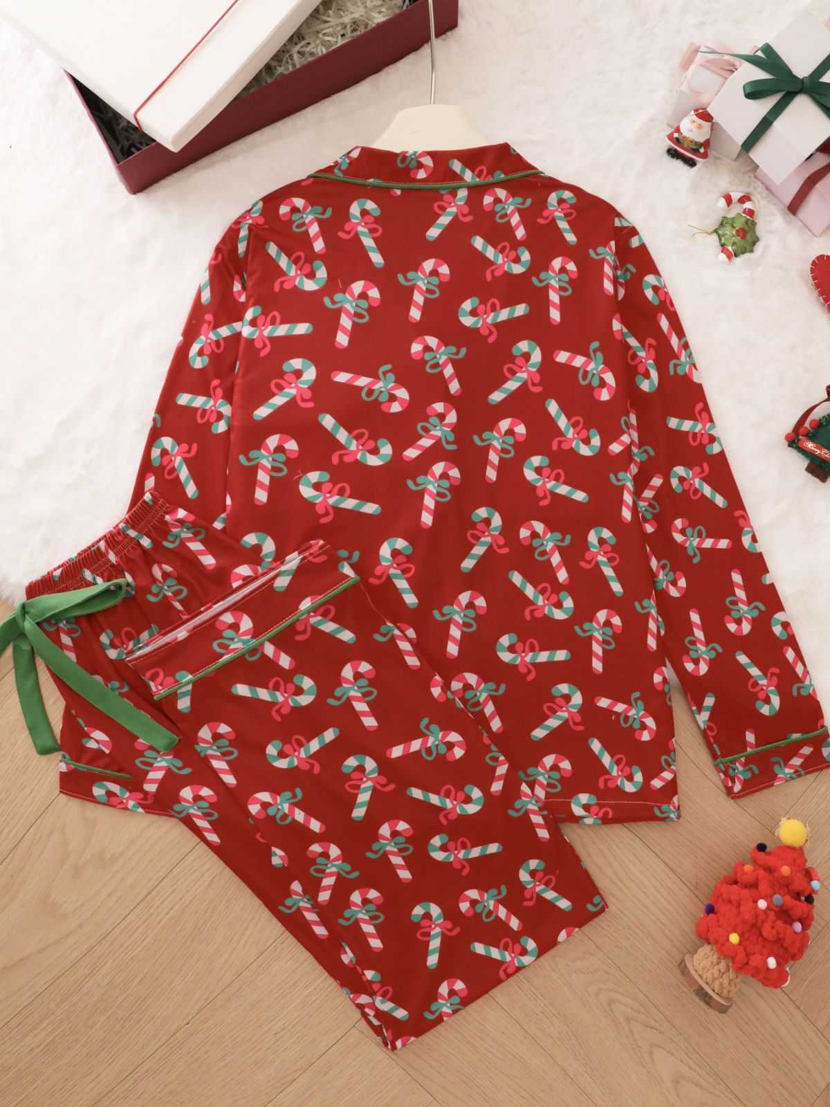 1950er Weihnachten Zuckerstange Pyjama-Set - Image 4