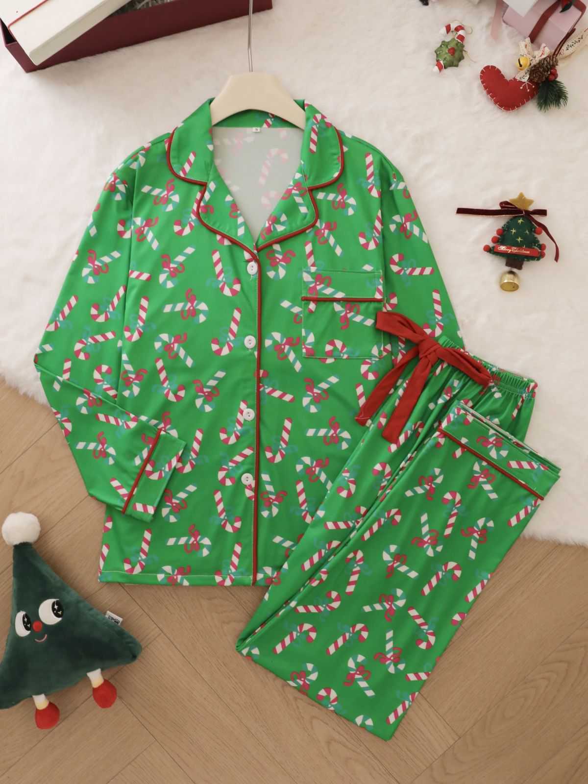 1950er Weihnachten Zuckerstange Pyjama-Set - Image 6
