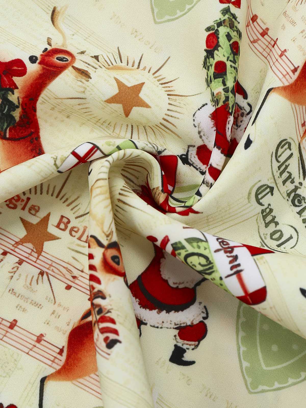 1950er Weihnachten Zuckerstange Santa Bogen Trägerlos Kleid - Image 6
