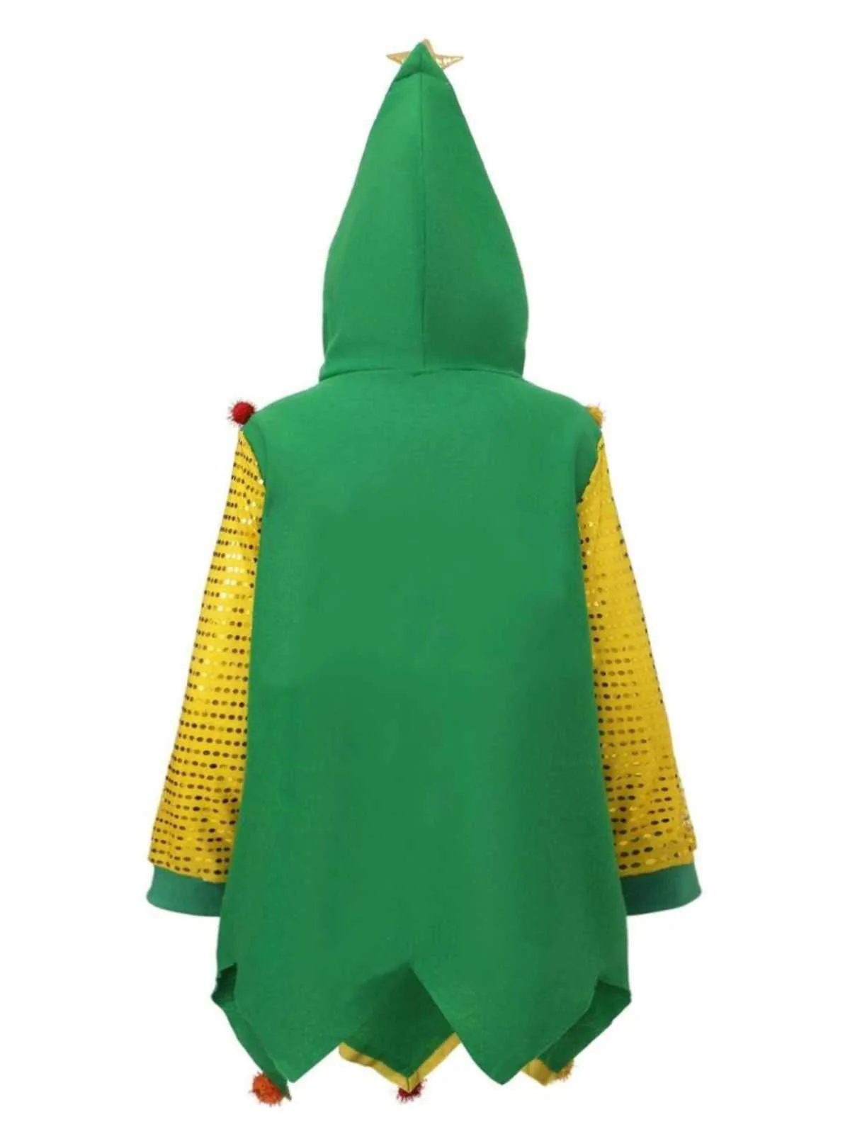 1950er Weihnachtsbaum Hoodie mit Bunt Pompons - Image 3