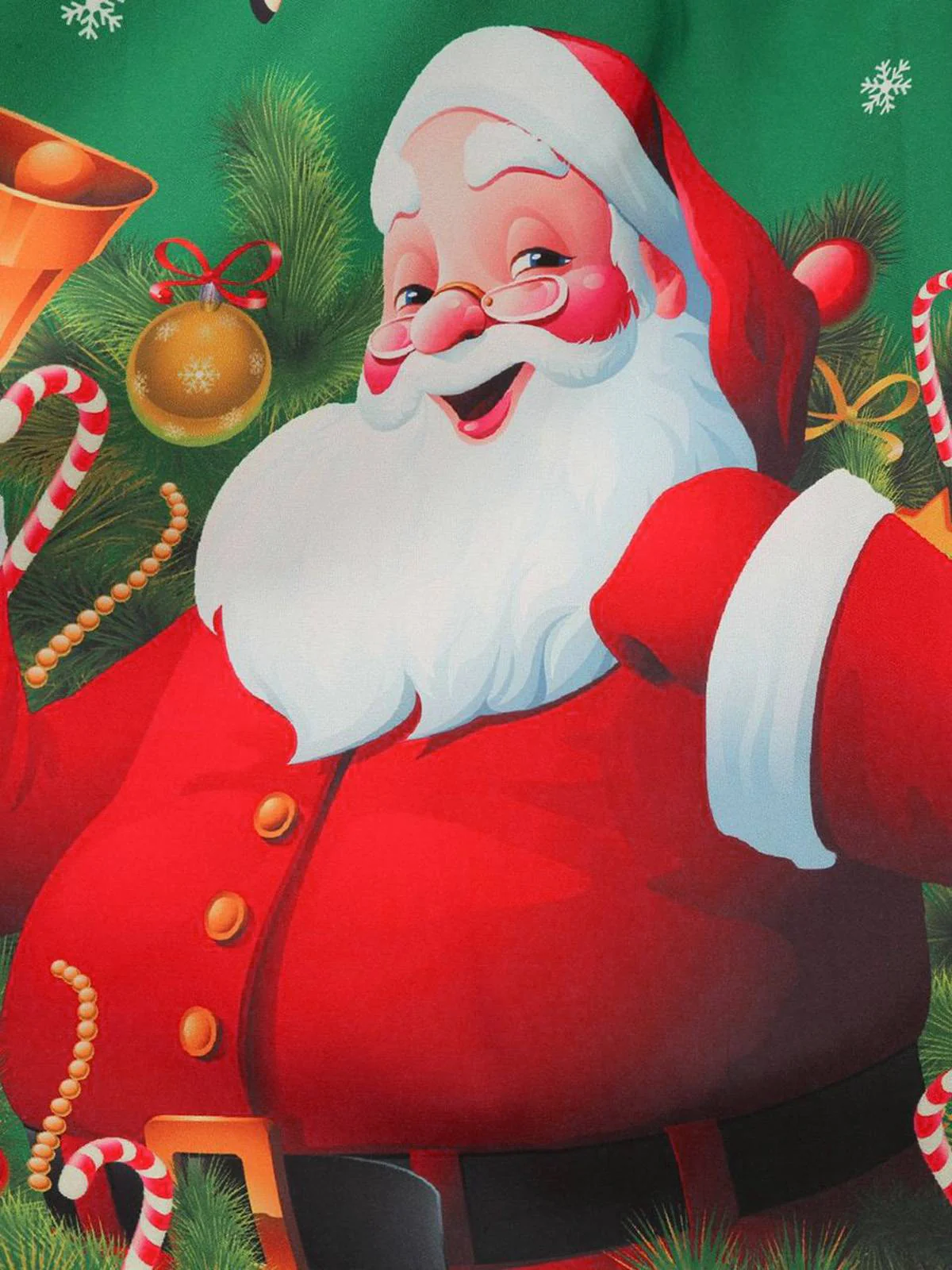 1950er Weihnachtsmann Schneeflocke U-Kragen Swing Kleid - Image 5