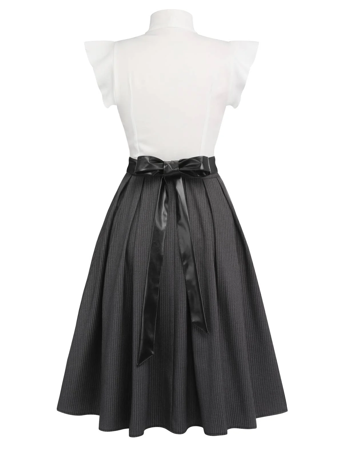 1950ER WEISS&GRAU SCHNÜRUNG SWING KLEID - Image 10
