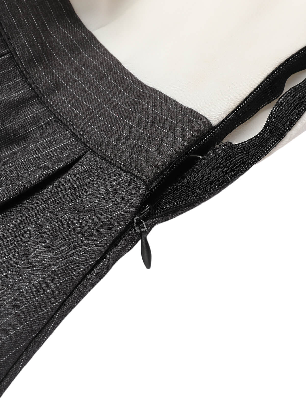 Weiß & Grau 1950er Schnürschuh Swing Kleid - Image 9