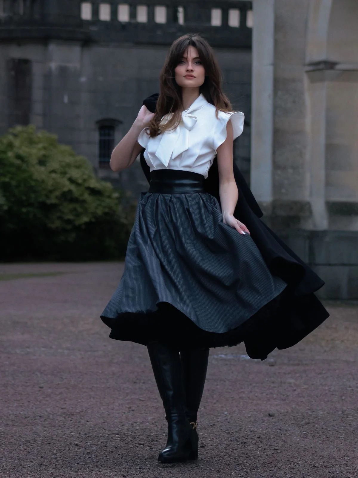 1950ER WEISS&GRAU SCHNÜRUNG SWING KLEID - Image 2