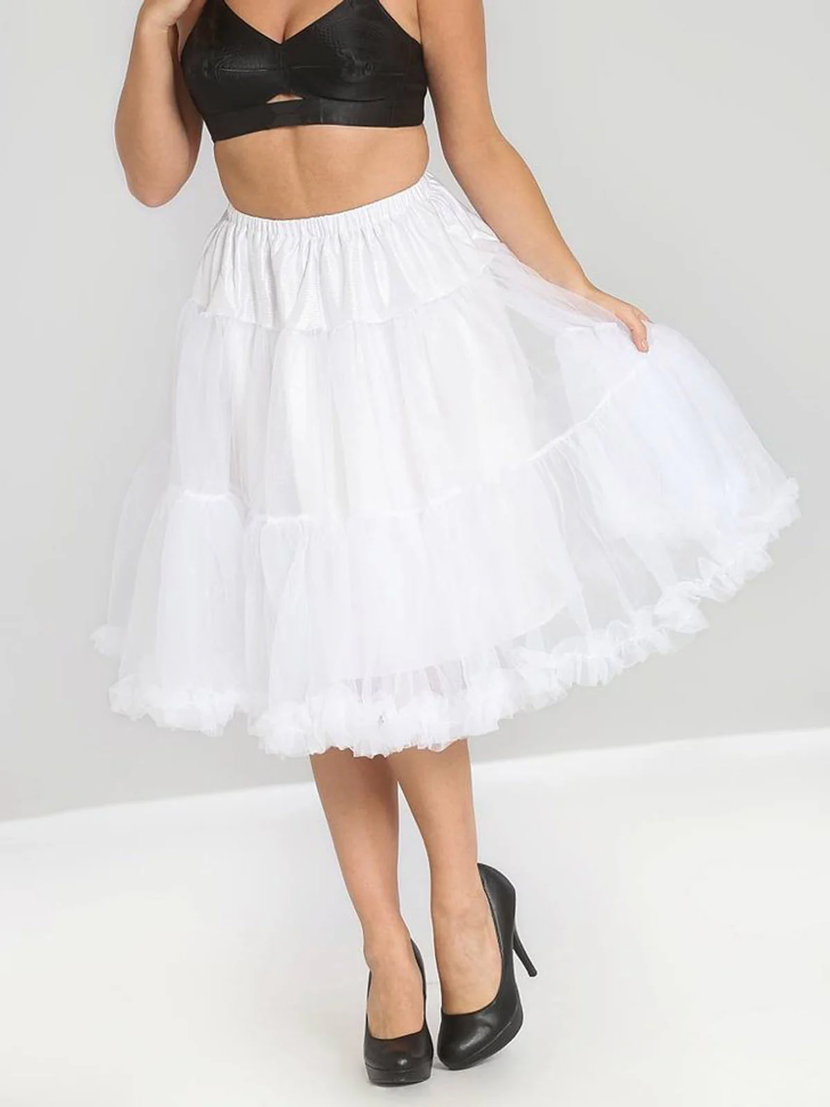 Schwarz 1950er Rüsche Petticoat Unterrock - Image 6