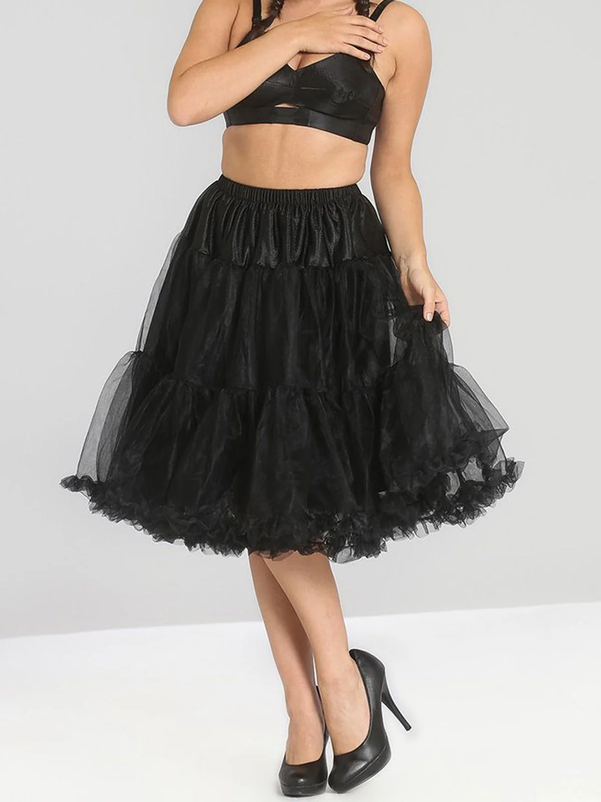 Schwarz 1950er Rüsche Petticoat Unterrock - Image 3