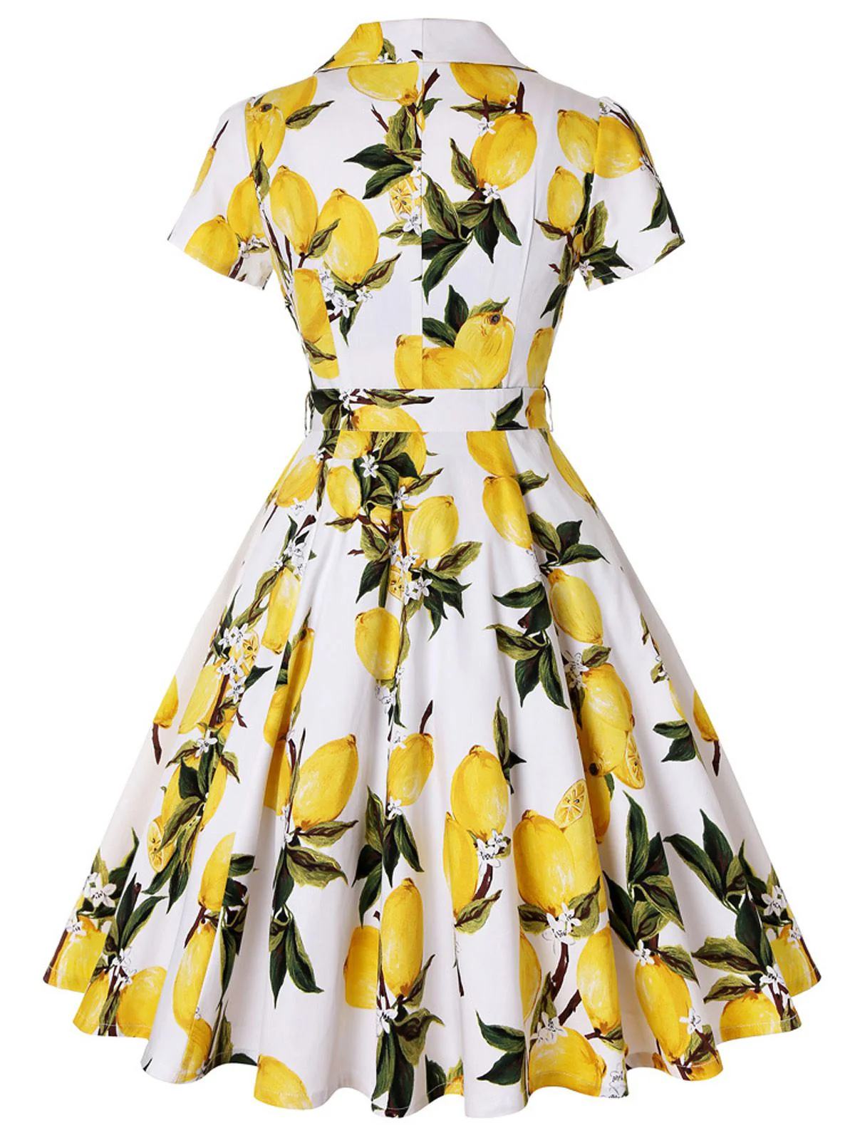 1950ER ZITRONE KURZARM SWING BLUSE KLEID - Image 3
