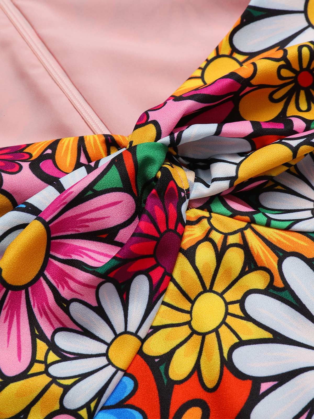 1960er Ausgestellte Ärmel Bunt Kleine Blumen Kleid - Image 6